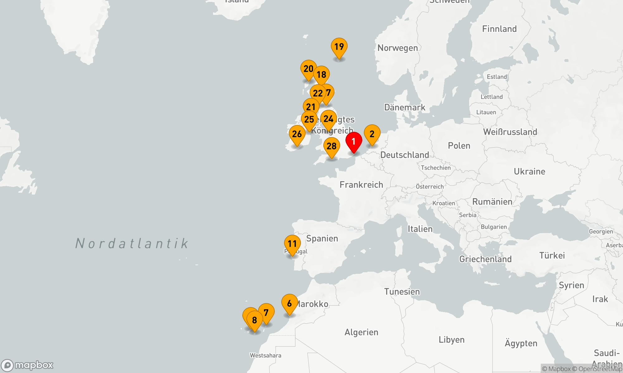 Route 28 Nächte - KANARISCHE INSELN & BRITISCHE INSELN SAMMLERREISE