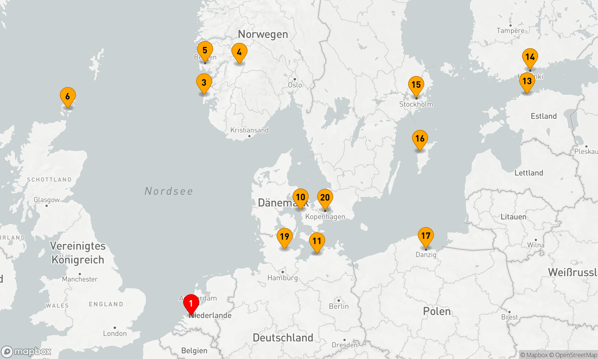 Route 21 Nächte - FJORDE,  SCHOTTLAND & DAS BALTIKUM SAMMELREISE