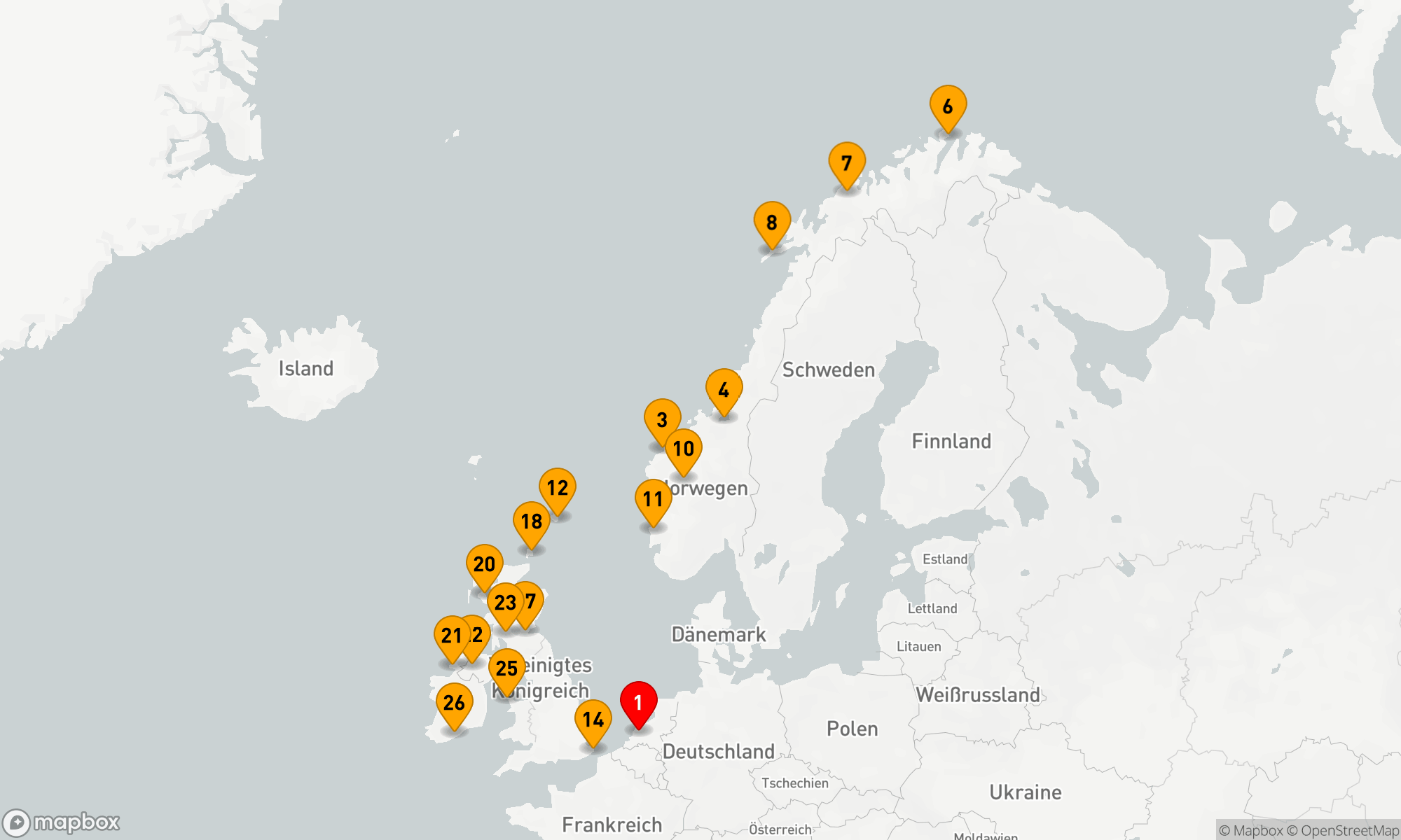 Route 28 Nächte - ARKTISKREIS & BRITISCHE INSELN SAMMLERREISE