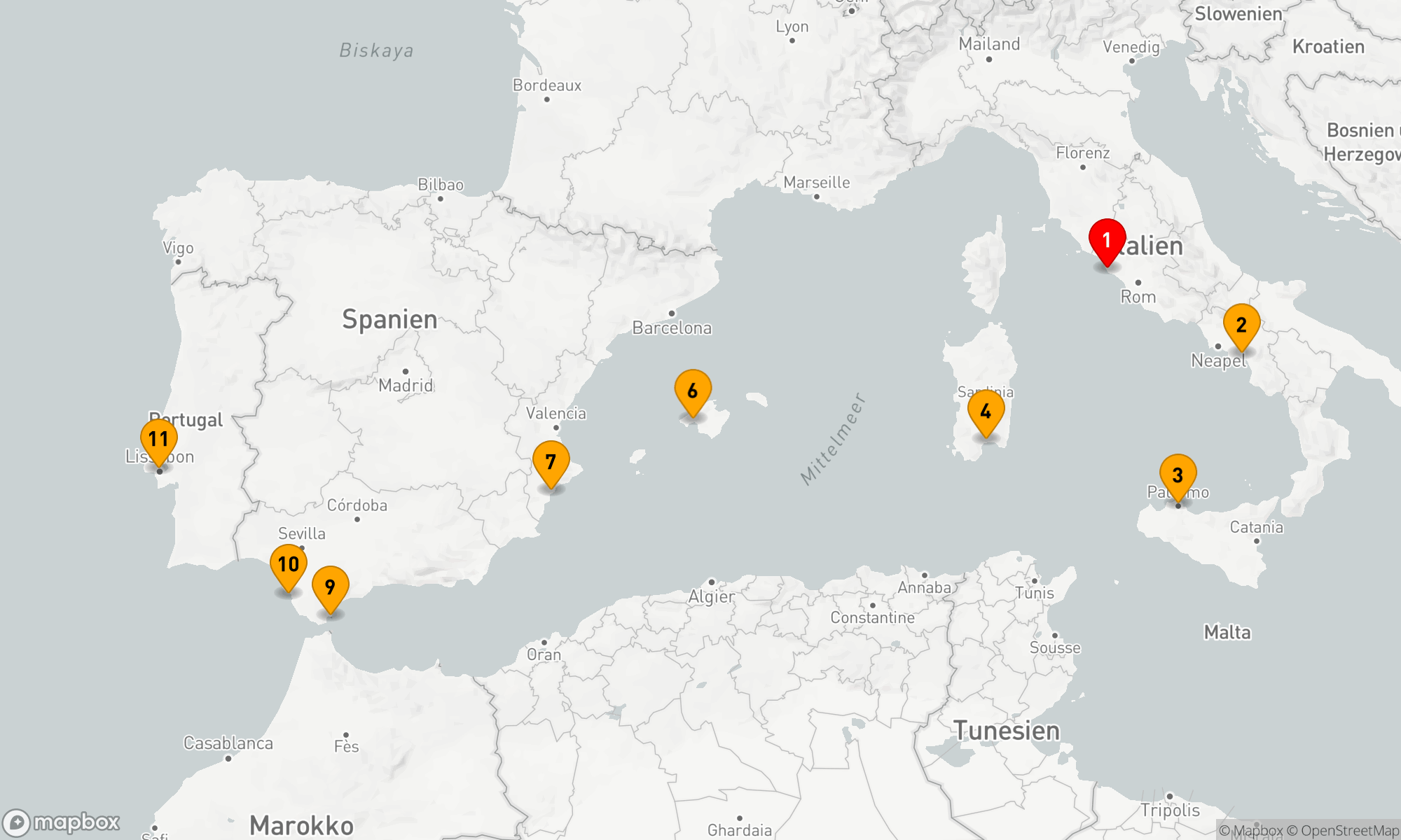 Route 10 Nächte - WESTLICHES MITTELMEER: IDYLLISCHE INSELN UND VERSTECKTE JUWELEN