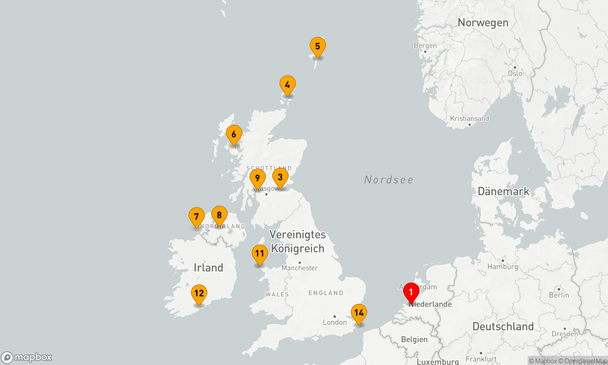 Route 14 Nächte - WILDE BRITISCHE INSELN: GLASGOW ÜBER NACHT