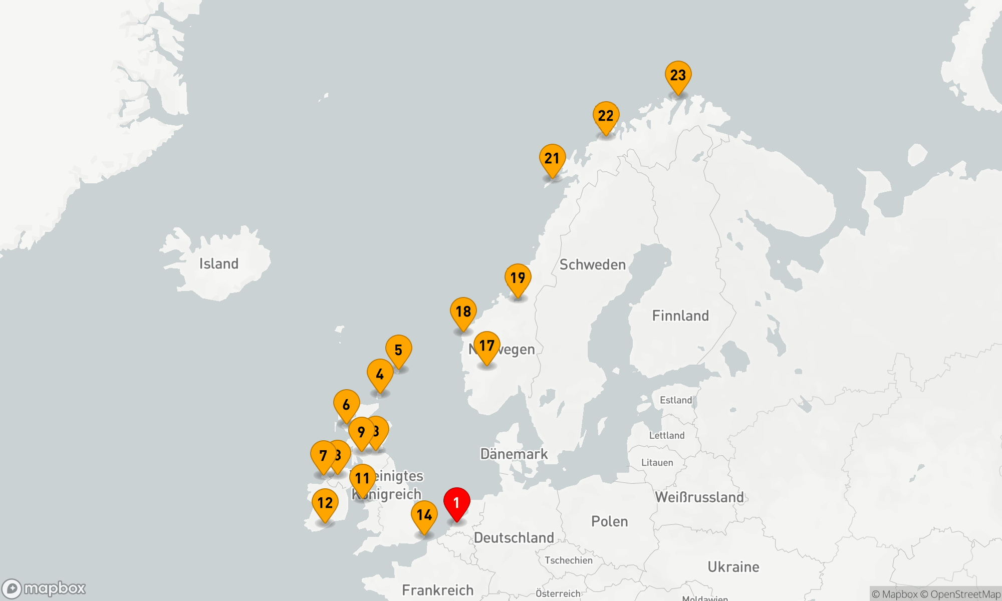Route 28 Nächte - BRITISCHE INSELN & POLARKREIS SAMMLERREISE