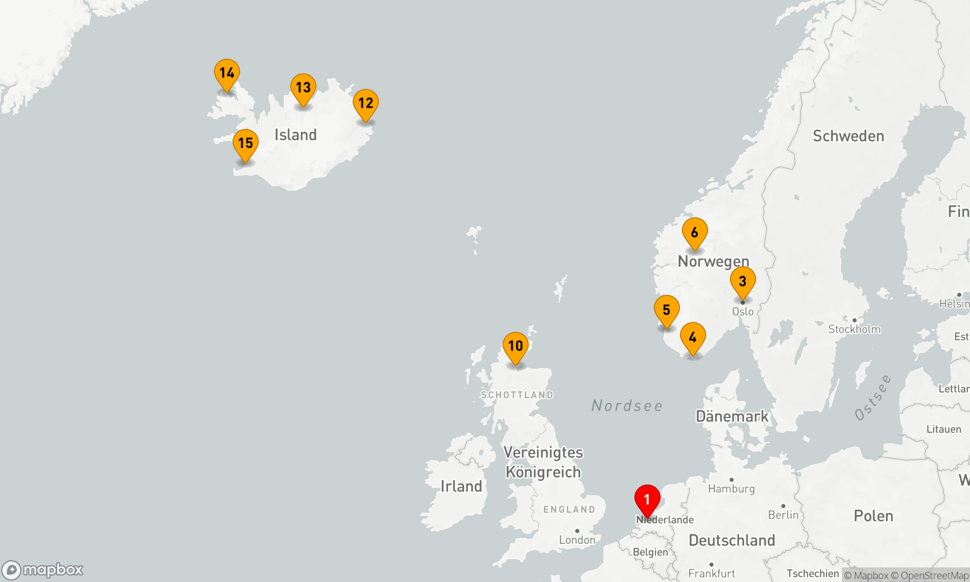 Route 14 Nächte - FJORDE VON NORWEGEN & ISLAND SAMMELREISE