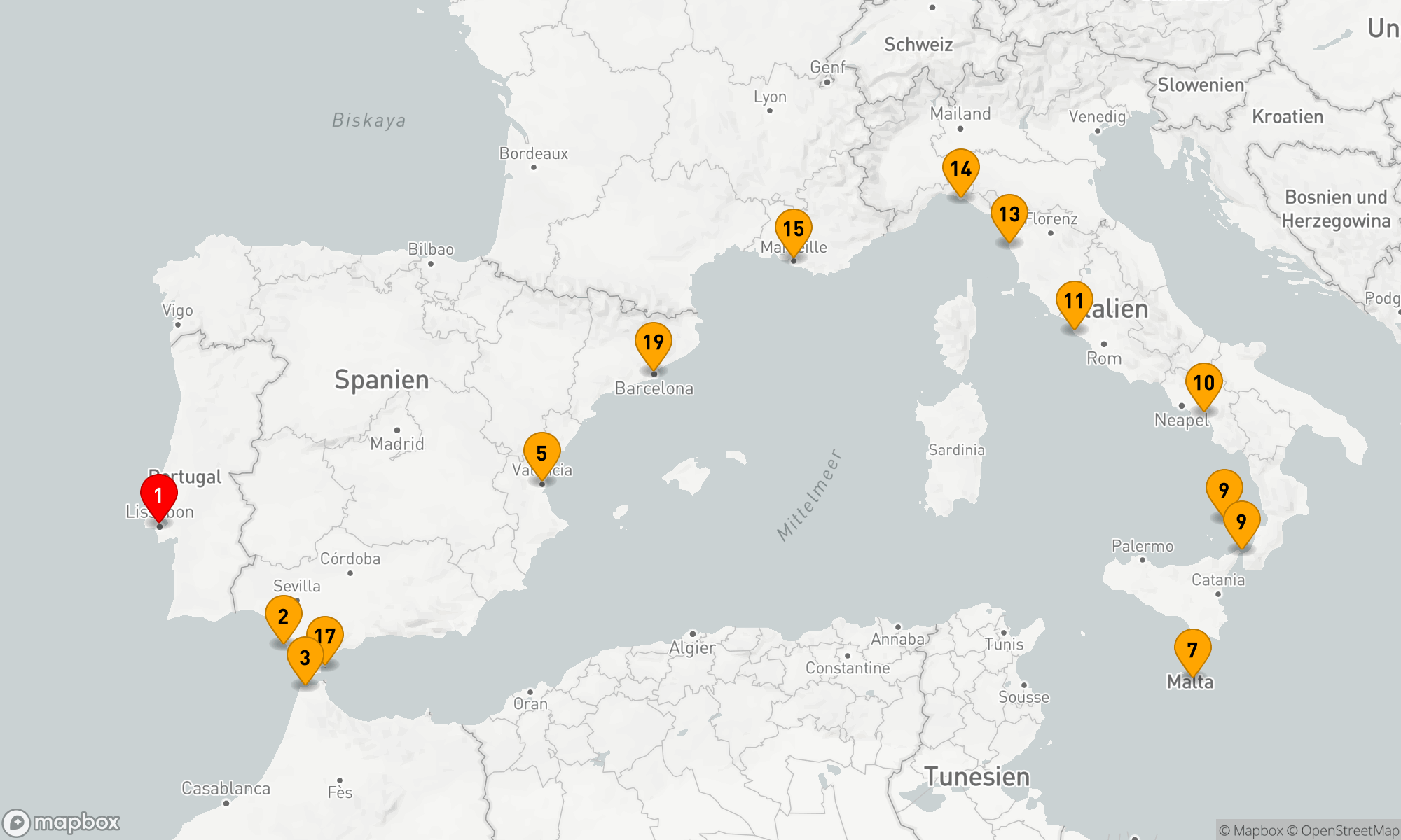 Route 18 Nächte - MEDITERRANE SAMMLER
