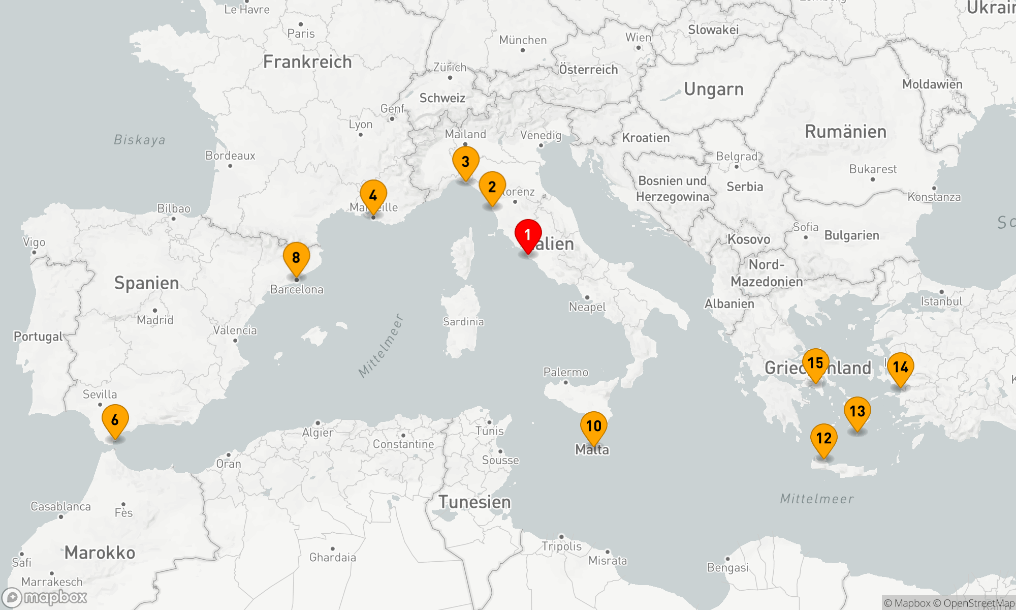 Route 14 Nächte - ITALIEN,  MALTA & GRIECHISCHE INSELN SAMMLERREISE