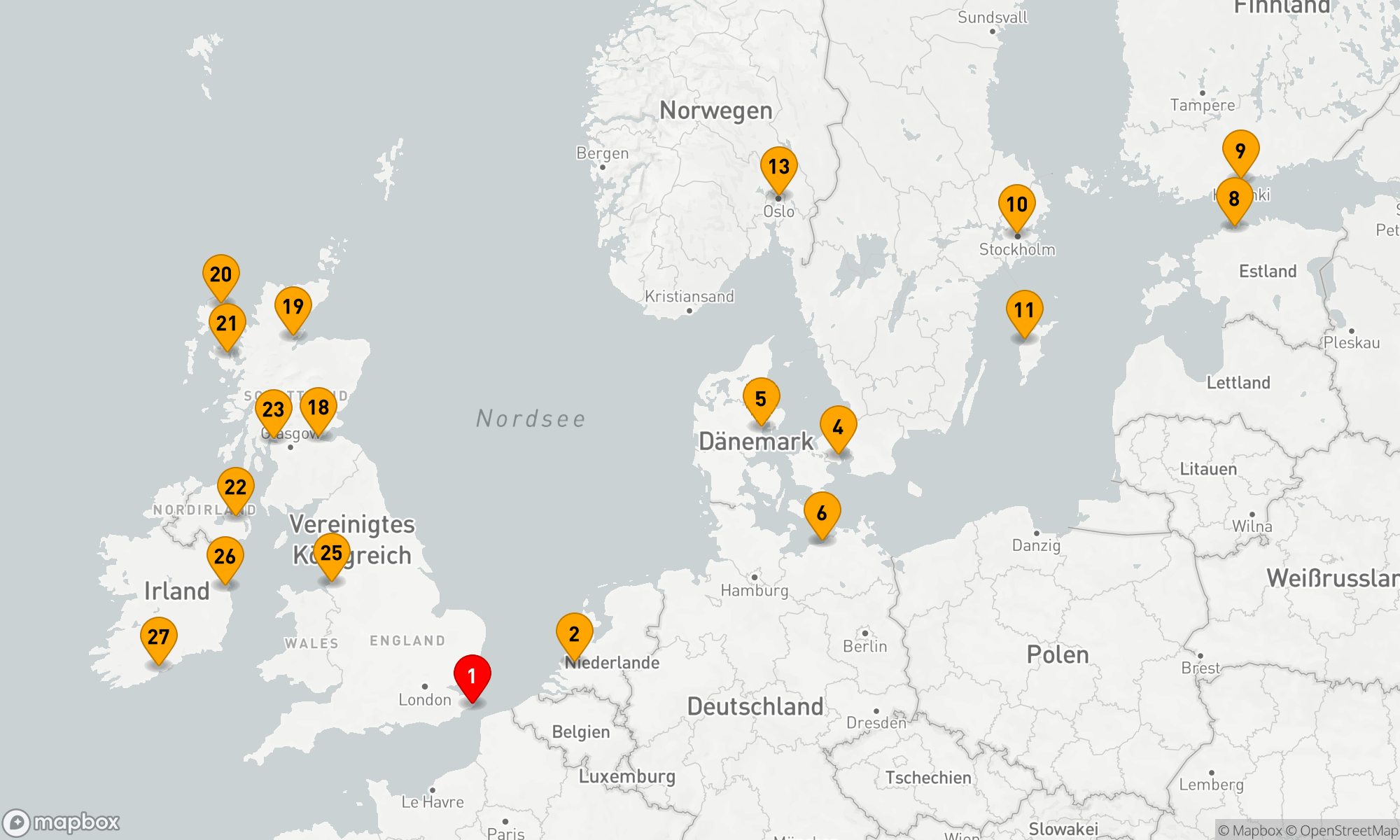 Route 28 Nächte - BALTISCHE HAUPTSTÄDTE & BRITISCHE INSELN SAMMLERREISE