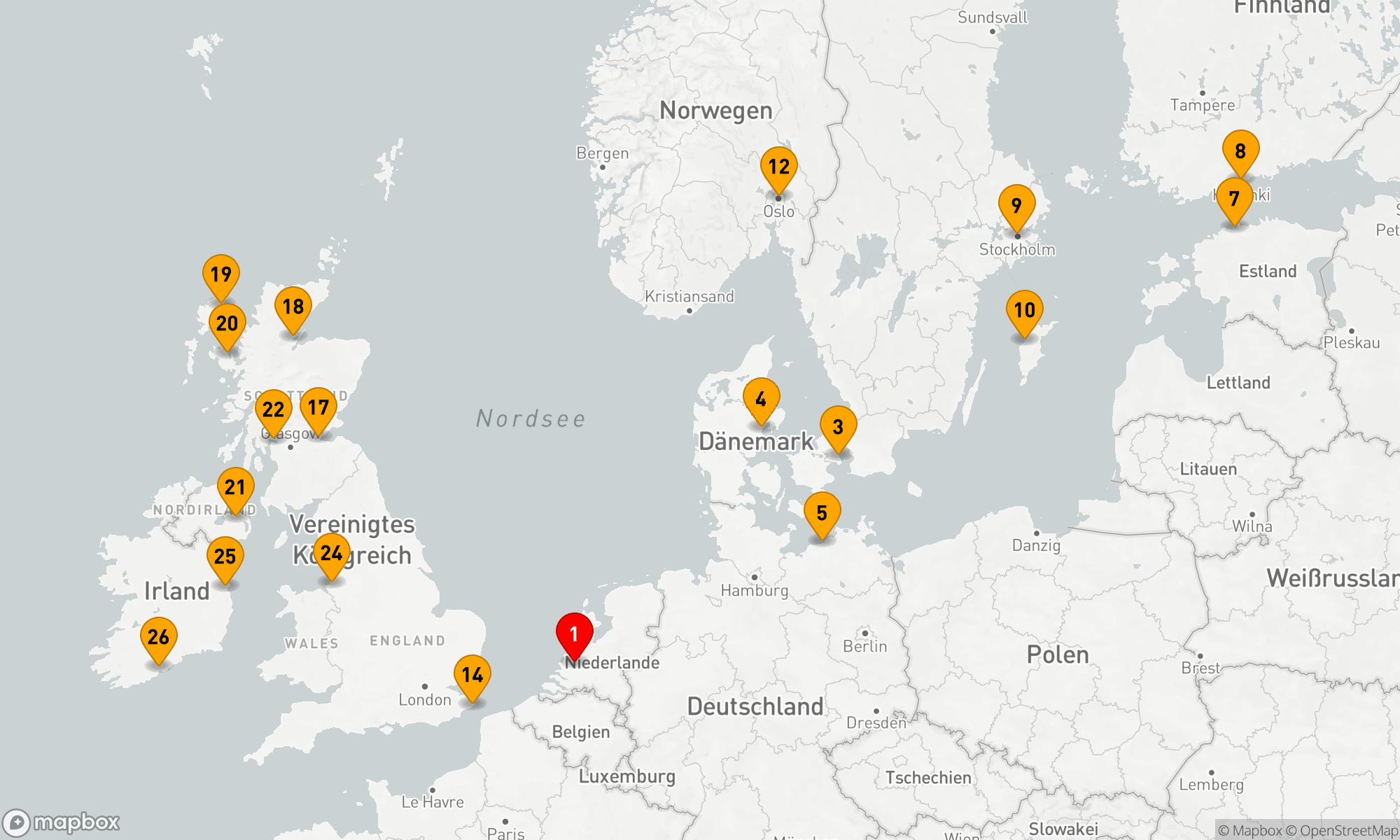 Route 28 Nächte - BALTISCHE HAUPTSTÄDTE & BRITISCHE INSELN SAMMLERREISE