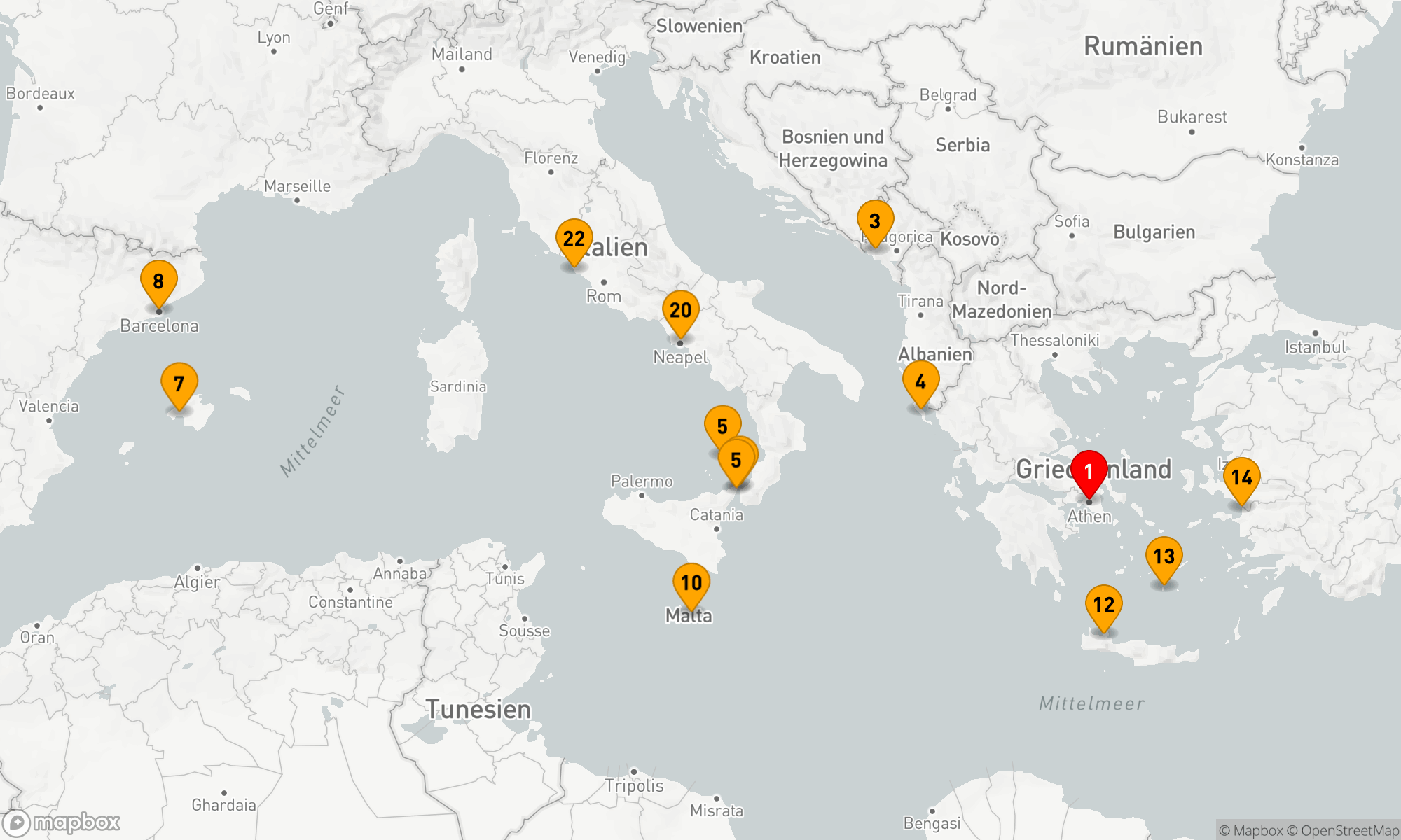 Route 21 Nächte - ULTIMATIVE MITTELMEER-SAMMELREISE DER WUNDER