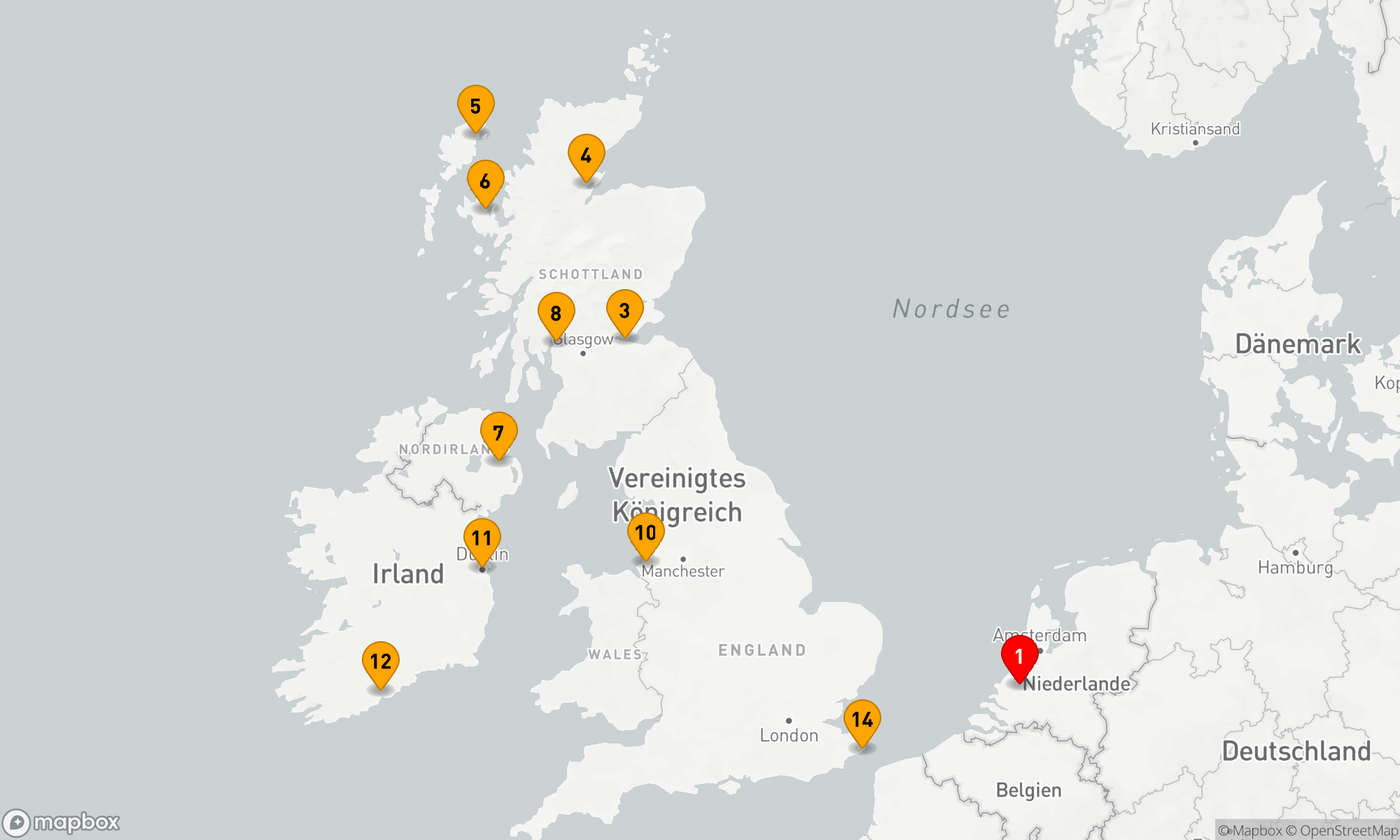 Route 14 Nächte - WILDE BRITISCHE INSELN: BELFAST ABENDAUFENTHALT