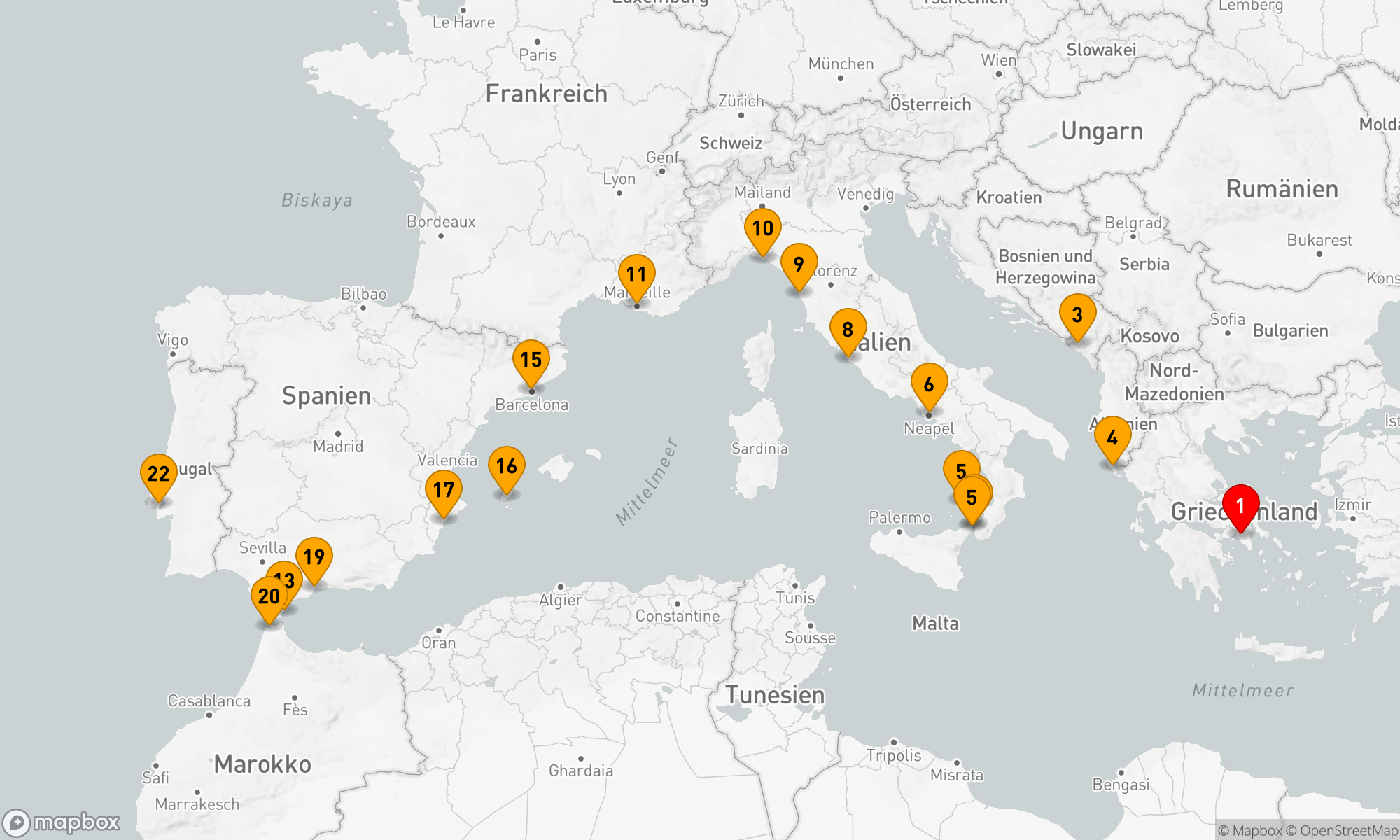 Route 21 Nächte - ULTIMATIVE MEDITERRANE PRACHT SAMMLERREISE