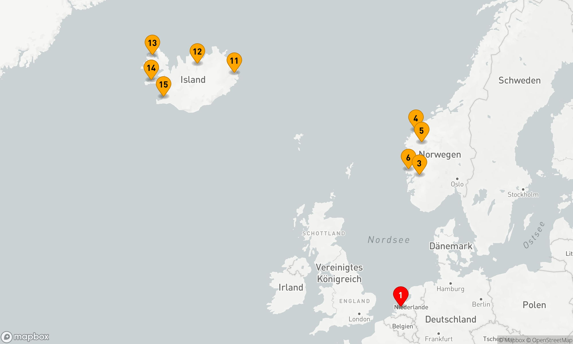 Route 14 Nächte - FJORDE VON NORWEGEN & ISLAND SAMMELREISE