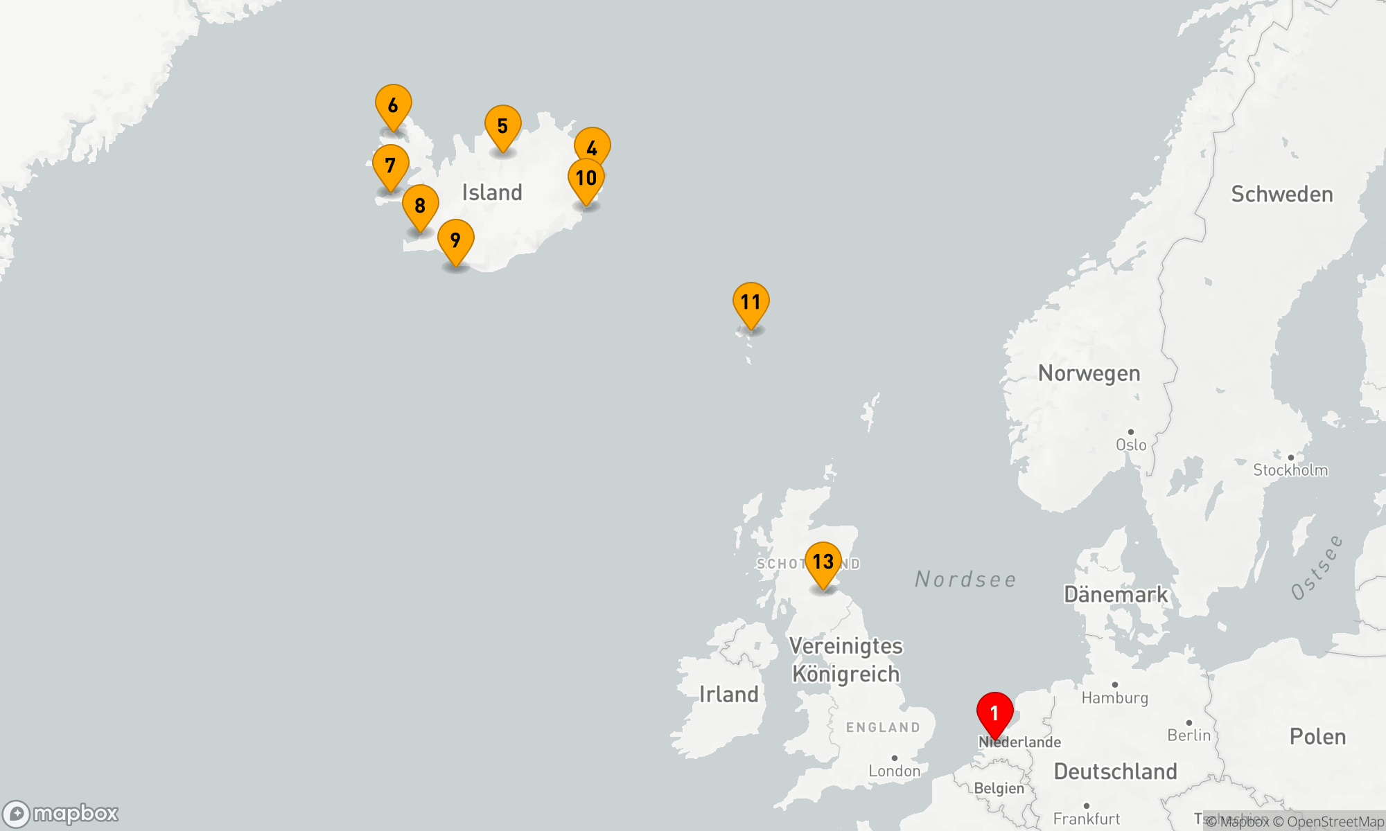 Route 14 Nächte - ISLÄNDISCHE FJORDE MIT SCHOTTLAND SAMMELREISE