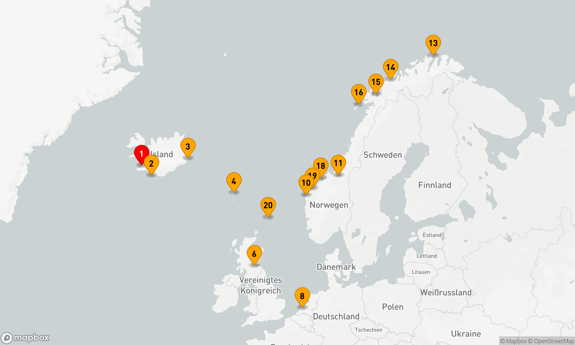 Route 21 Nächte - NÖRDLICHE FJORDE & POLARKREIS SAMMLERREISE