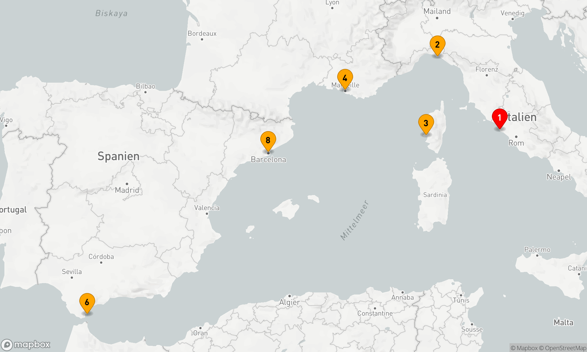 Route 7 Nächte - WESTLICHES MITTELMEER MIT GESCHICHTSKANAL