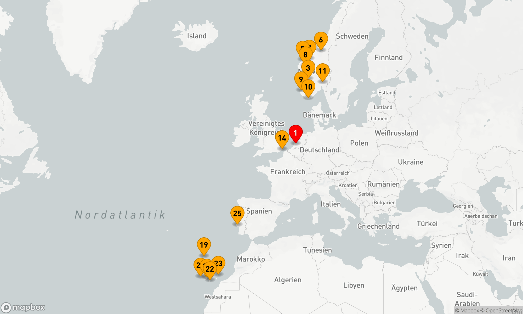 Route 27 Nächte - NORWEGISCHE FJORDE & KANARISCHE INSELN SAMMLERREISE