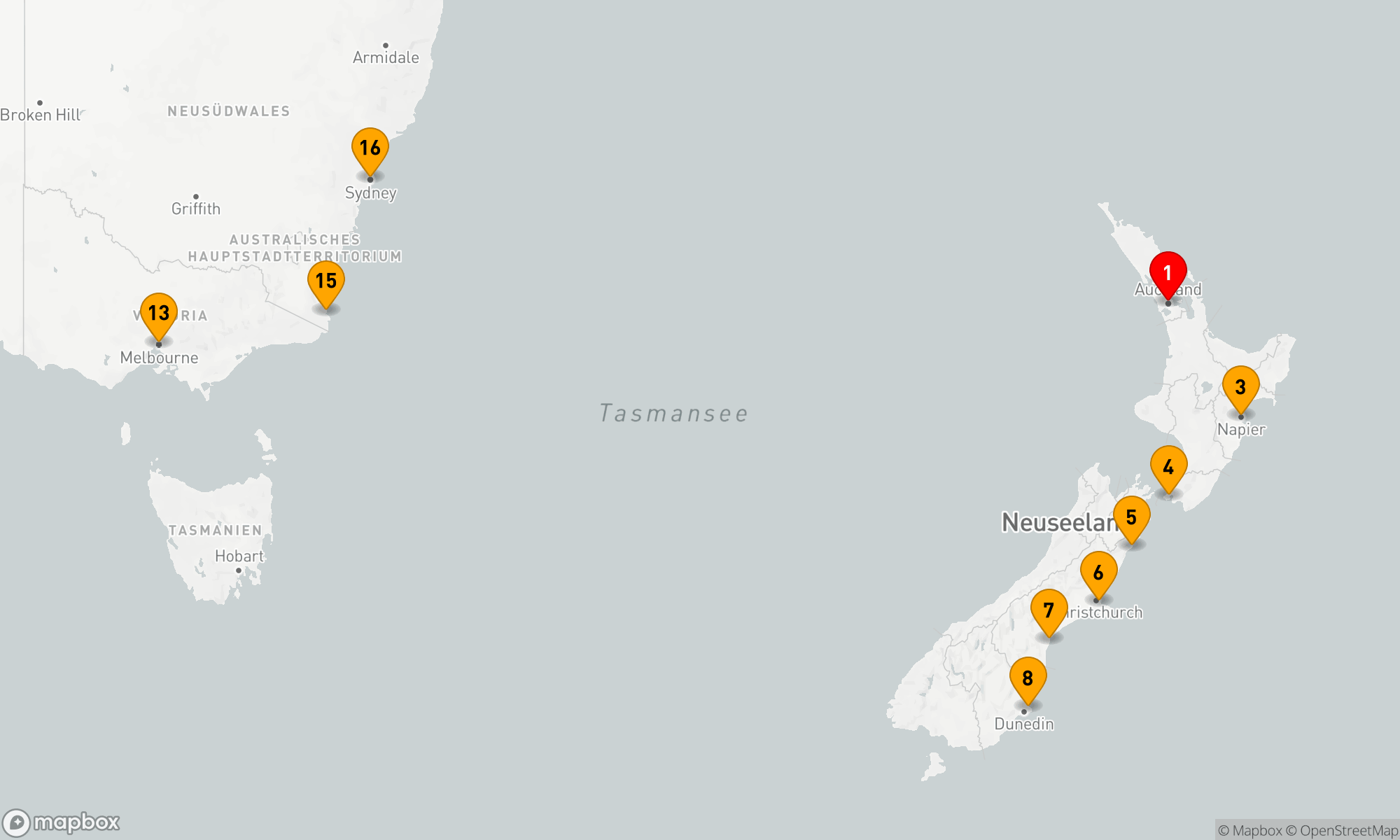 Route 15 Nächte - AUSTRALIEN & NEUSEELAND