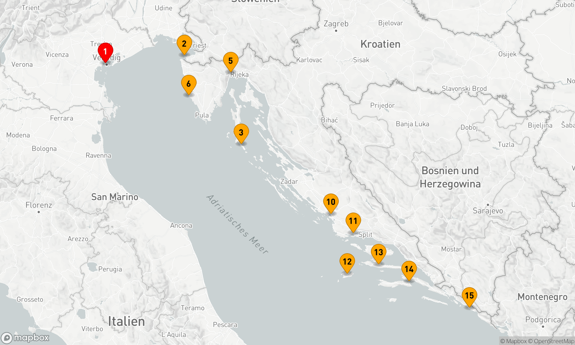 Route 14 Nächte - Entdecken Sie die Juwelen Italiens und Kroatiens