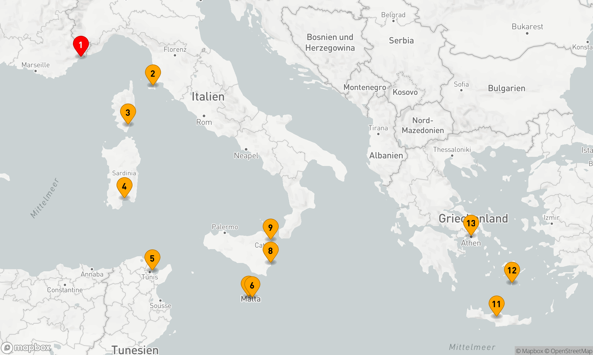 Route 12 Nächte - BEST OF THE MEDITERRANEAN CRUISE: VALLETTA,  SIZILIEN & KRETA