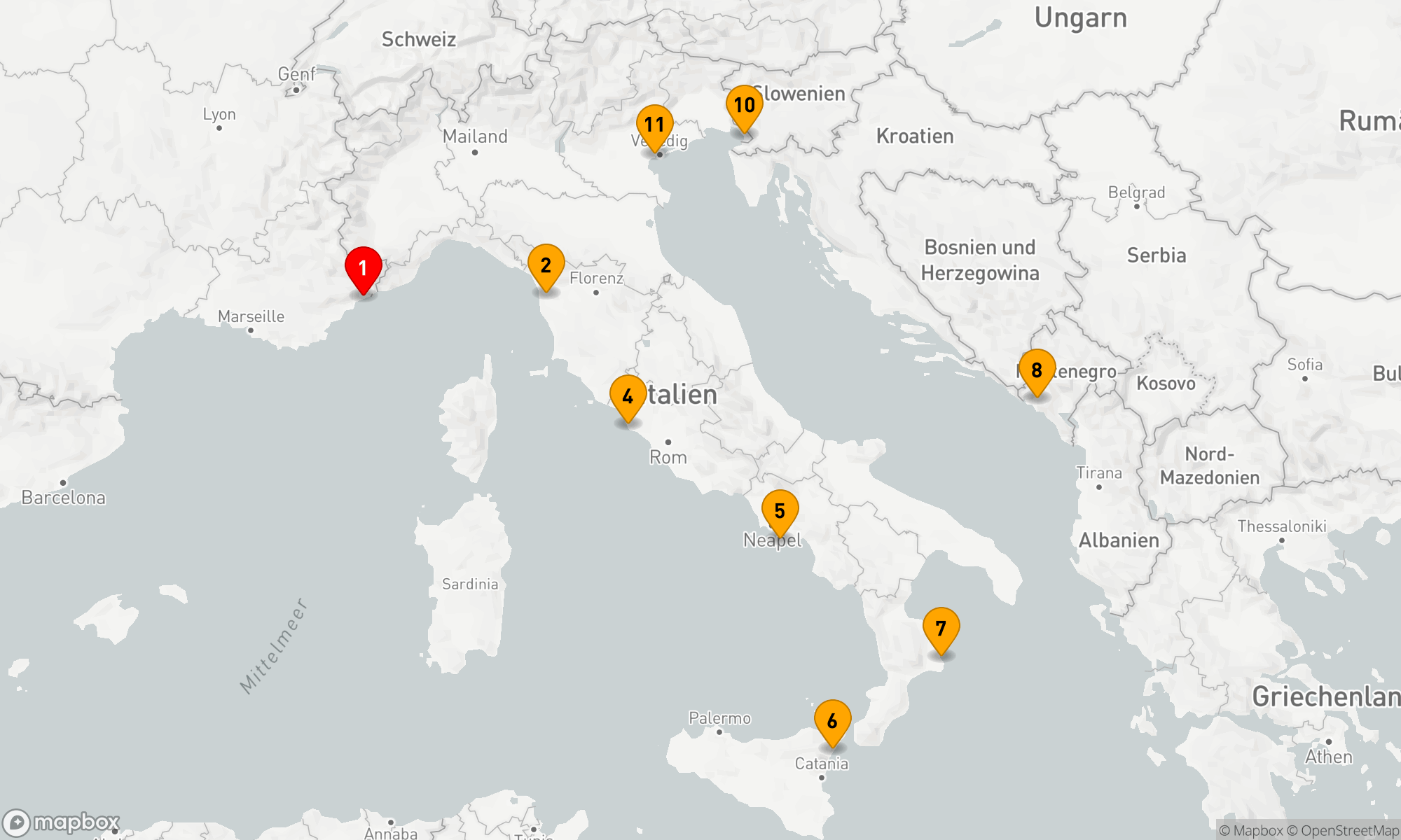 Route 10 Nächte - ITALIEN INTENSIV KREUZFAHRT: FLORENZ,  ROM & AMALFI