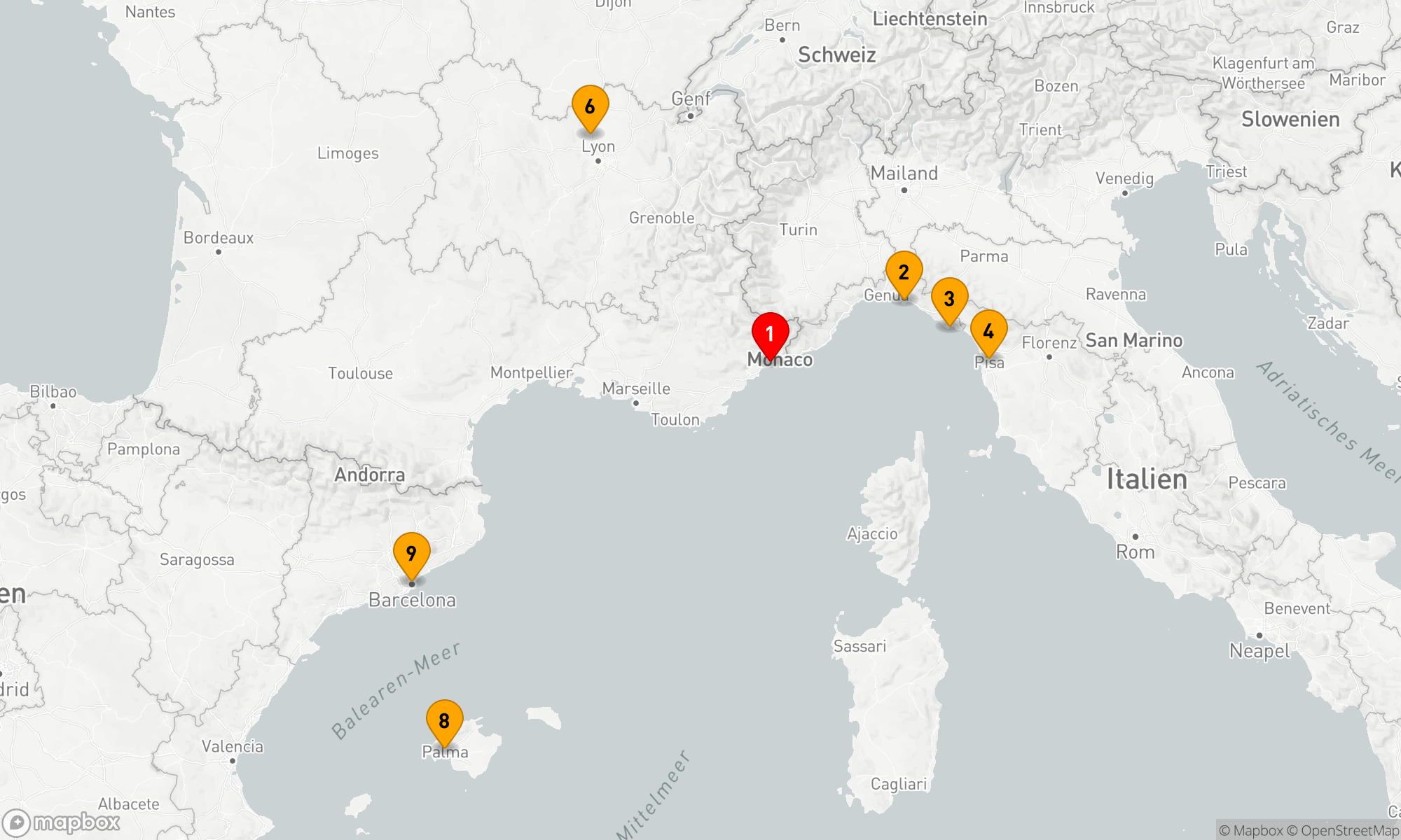 Route 8 Nächte - 2026 GRAND PRIX CRUISE: NIZZA,  PORTOFINO & FLORENZ