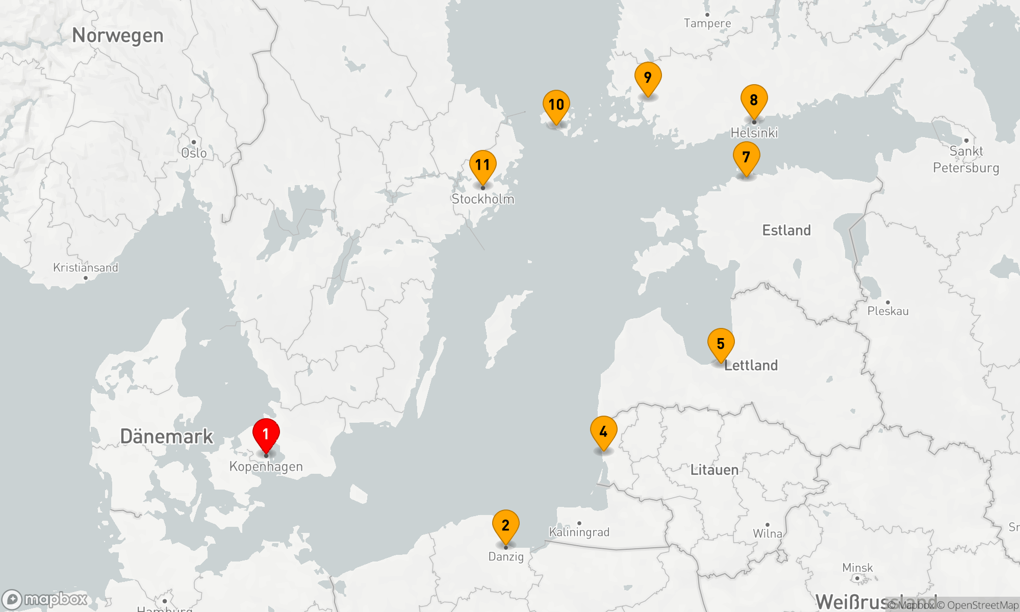 Route 11 Nächte - INTENSIVE KREUZFAHRT DURCH DIE OSTSEE: KOPENHAGEN,  HELSINKI & STOCKHOLM