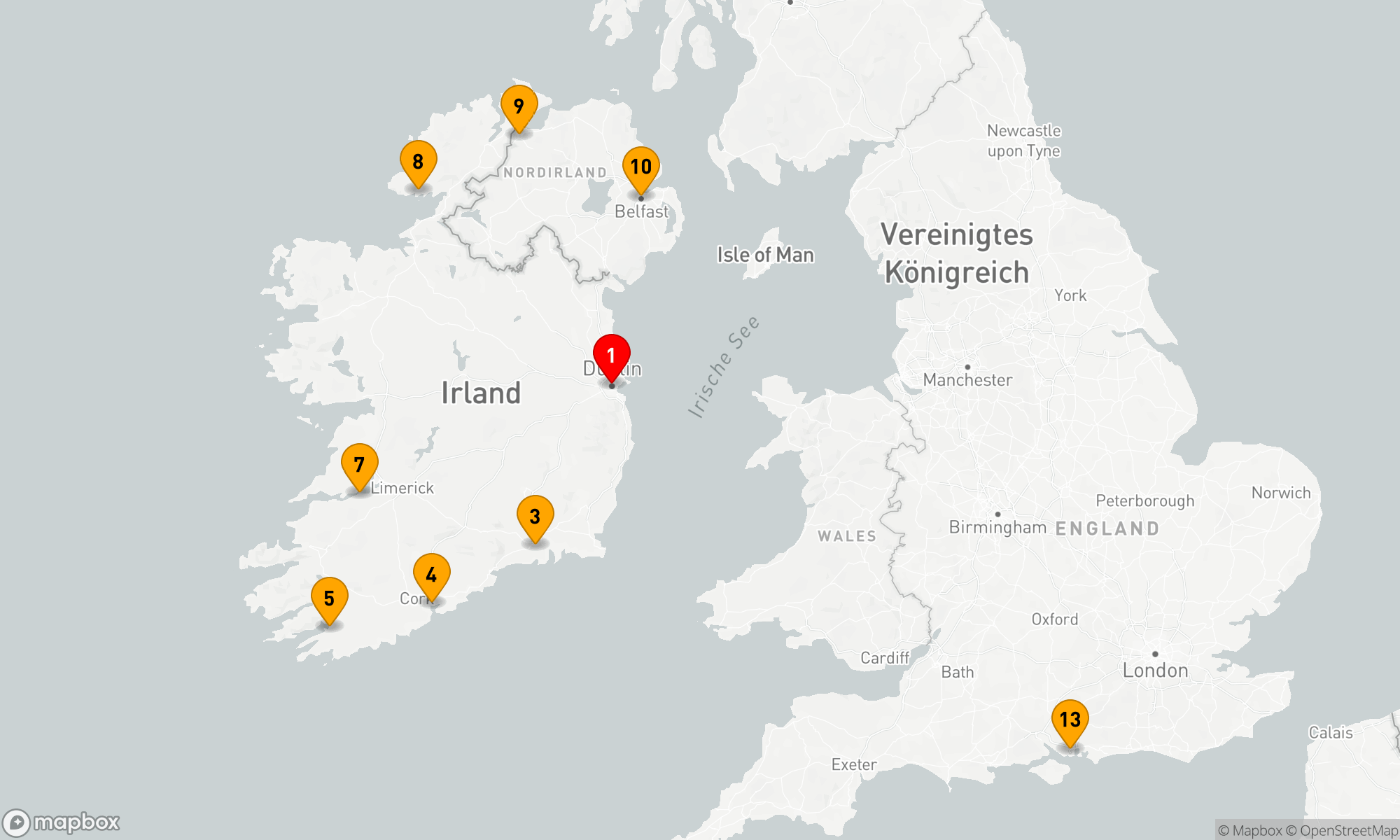 Route 12 Nächte - IRLAND INTENSIV KREUZFAHRT: WATERFORD,  FOYNES & BELFAST