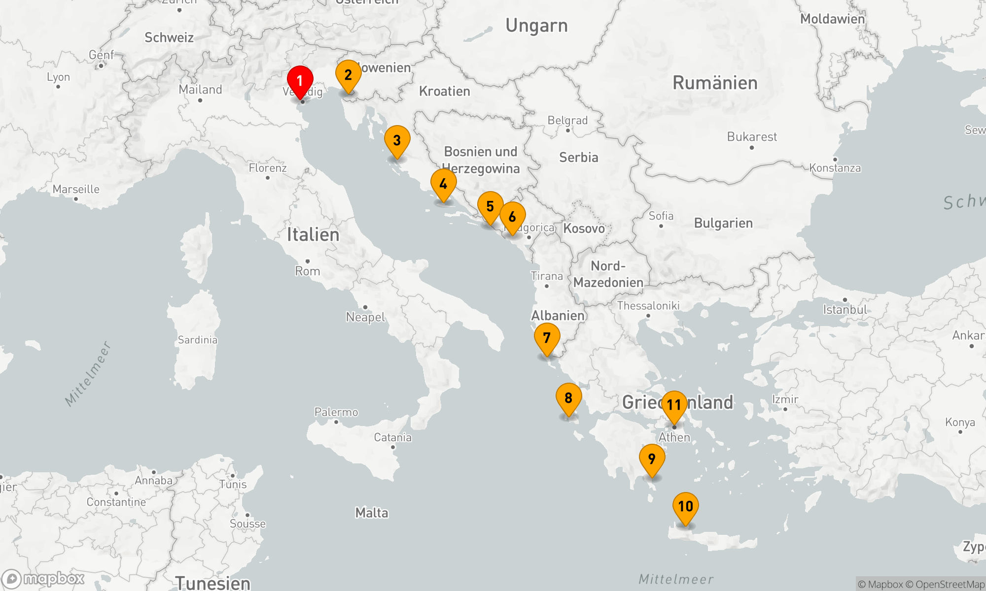 Route 10 Nächte - KROATIEN & GRIECHENLAND KREUZFAHRT: ZADAR,  HVAR & KORFU