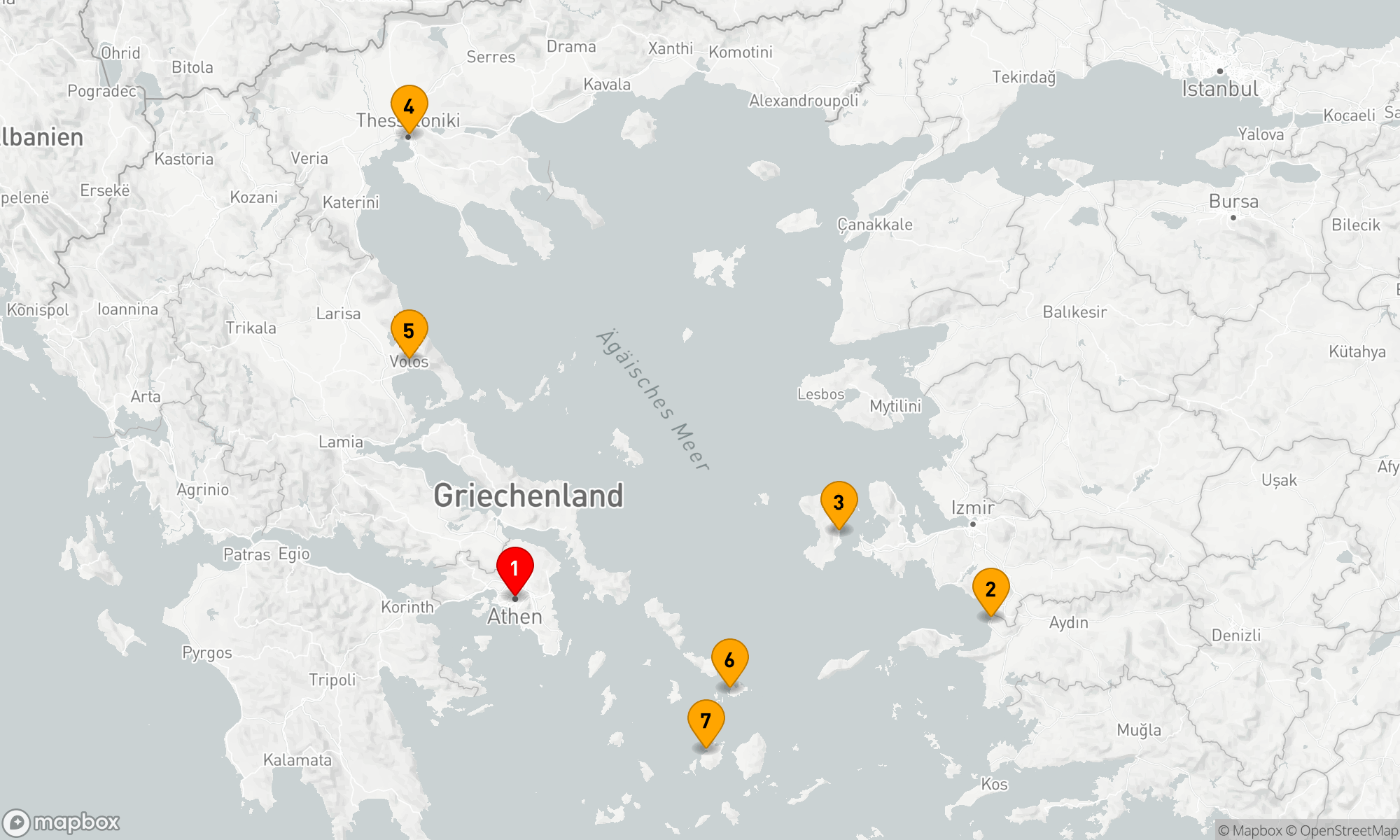 Route 7 Nächte - GRIECHENLAND INTENSIV KREUZFAHRT: THESSALONIKI,  VOLOS & MYKONOS