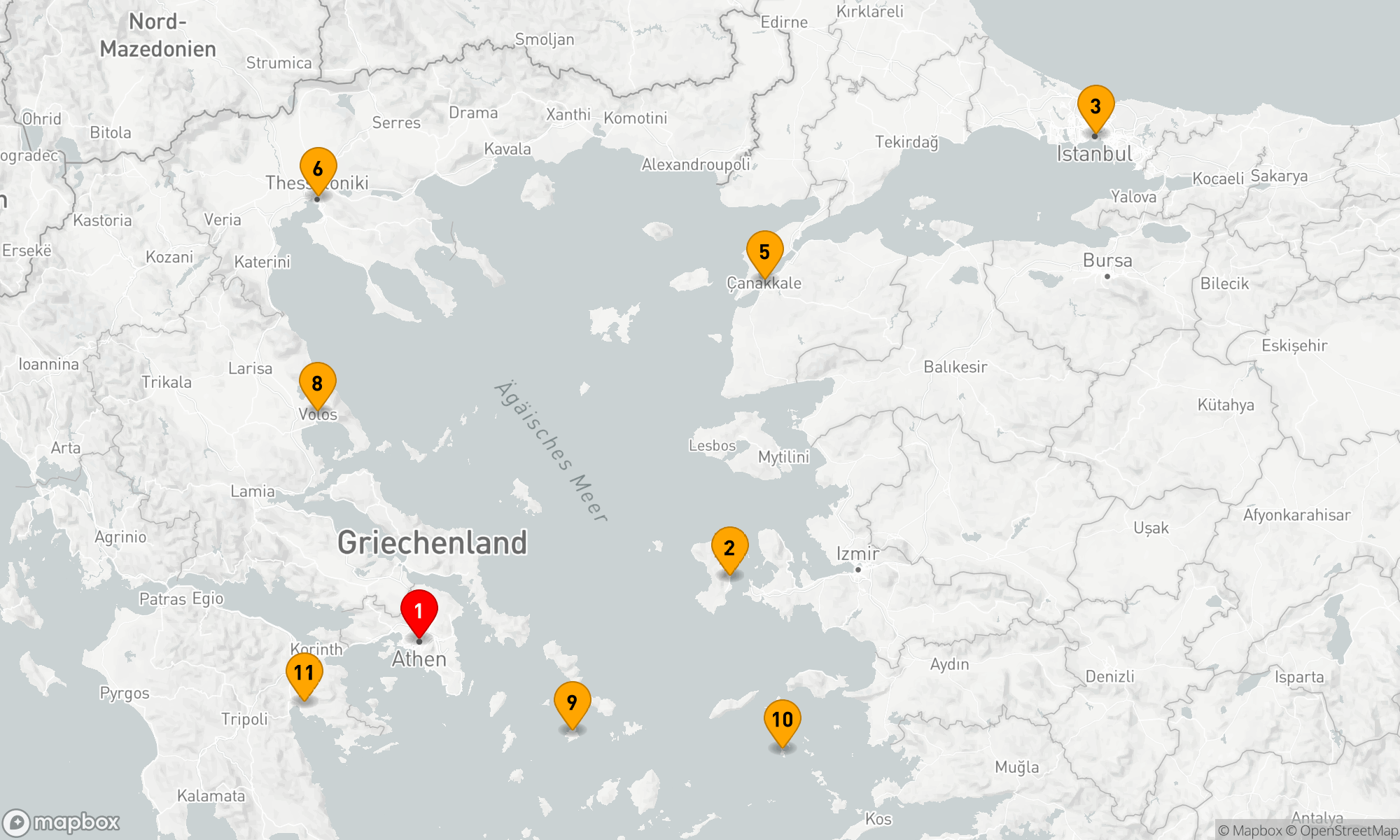 Route 11 Nächte - KREUZFAHRT GRIECHENLAND & TÜRKEI: ATHEN,  ISTANBUL & SYROS