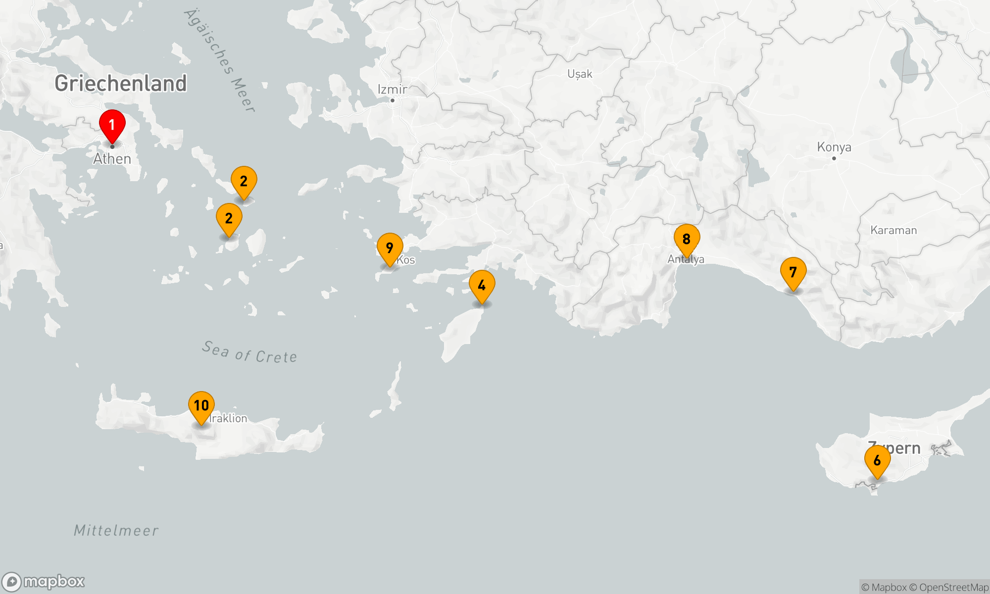 Route 10 Nächte - GRIECHENLAND,  ZYPERN & TÜRKEI: PAROS,  LIMASSOL & ANTALYA