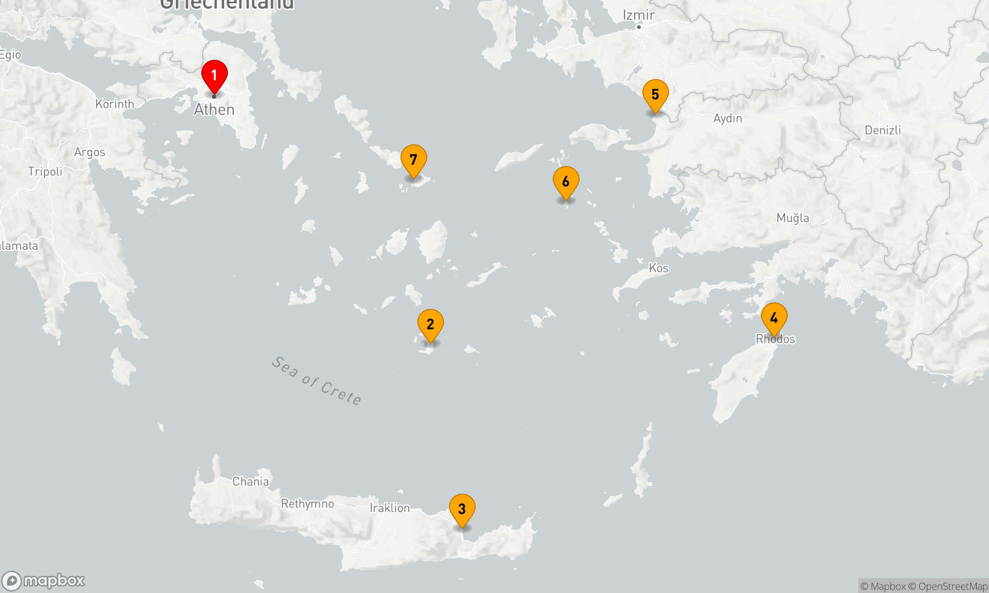 Route 7 Nächte - GRIECHENLAND INTENSIV KREUZFAHRT: SANTORINI,  RHODOS & MYKONOS