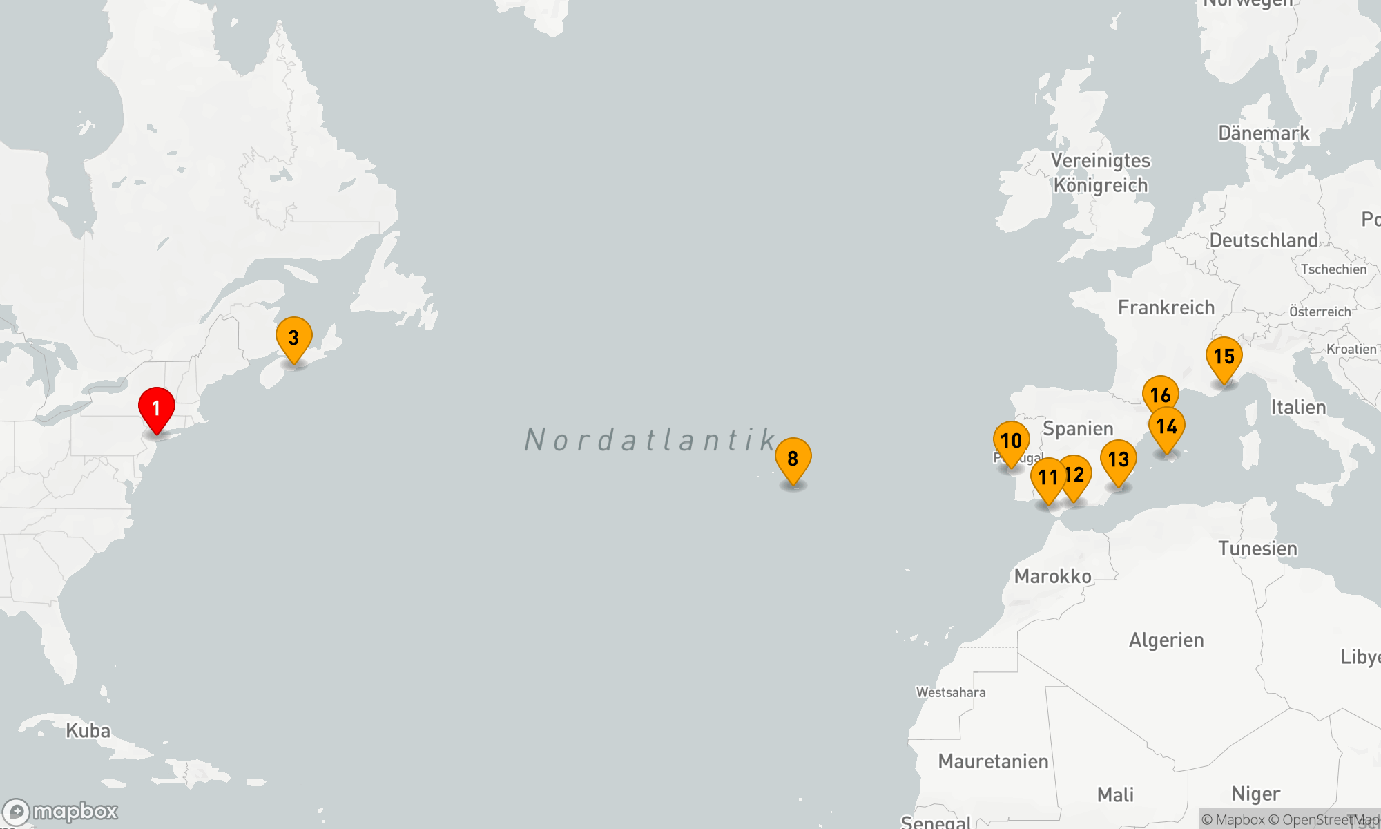 Route 15 Nächte - Atlantische Entdeckungsreise von Metropole zu Metropole