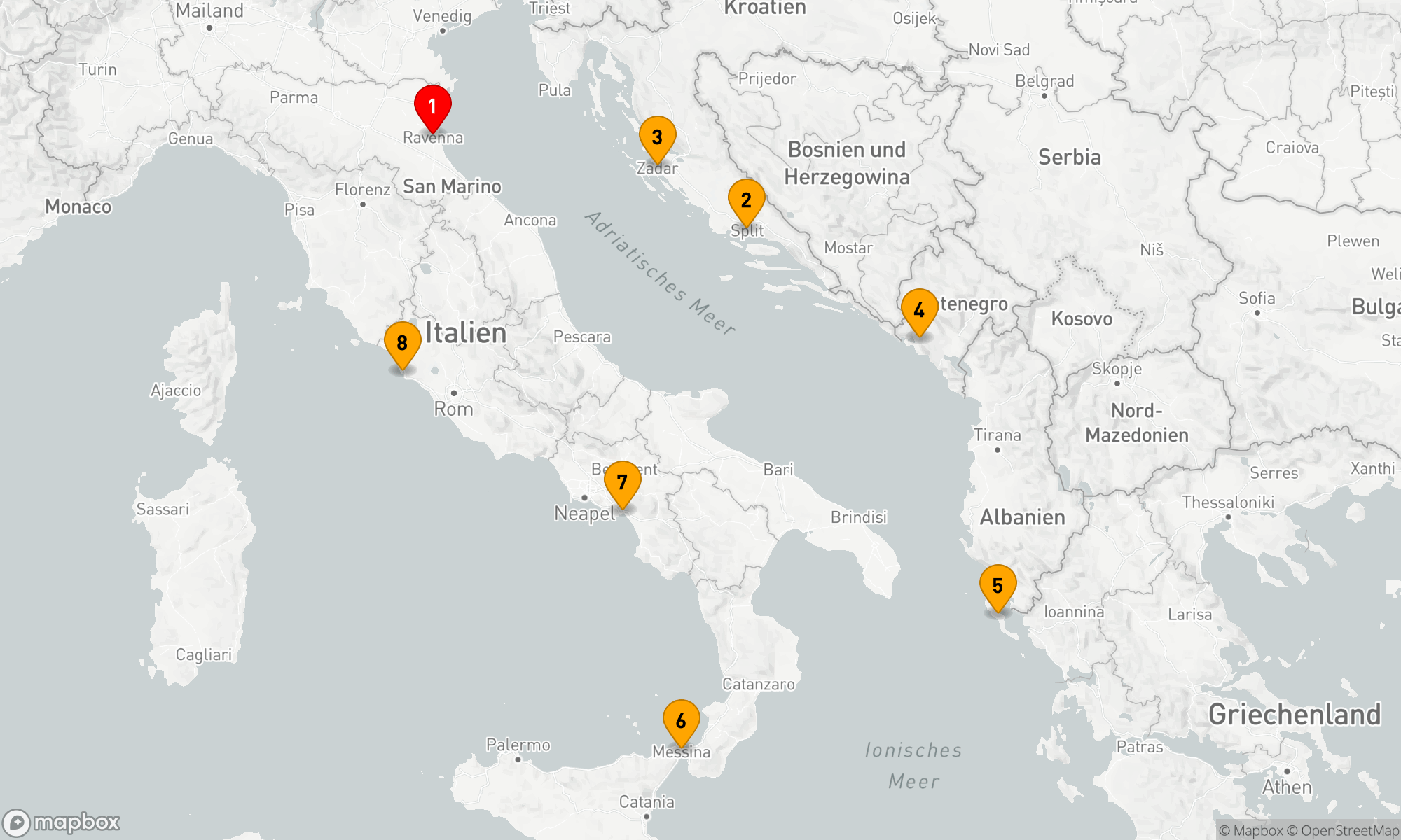 Route 7 Nächte - EUROPA - ADRIA & GRIECHENLAND - VENEDIG