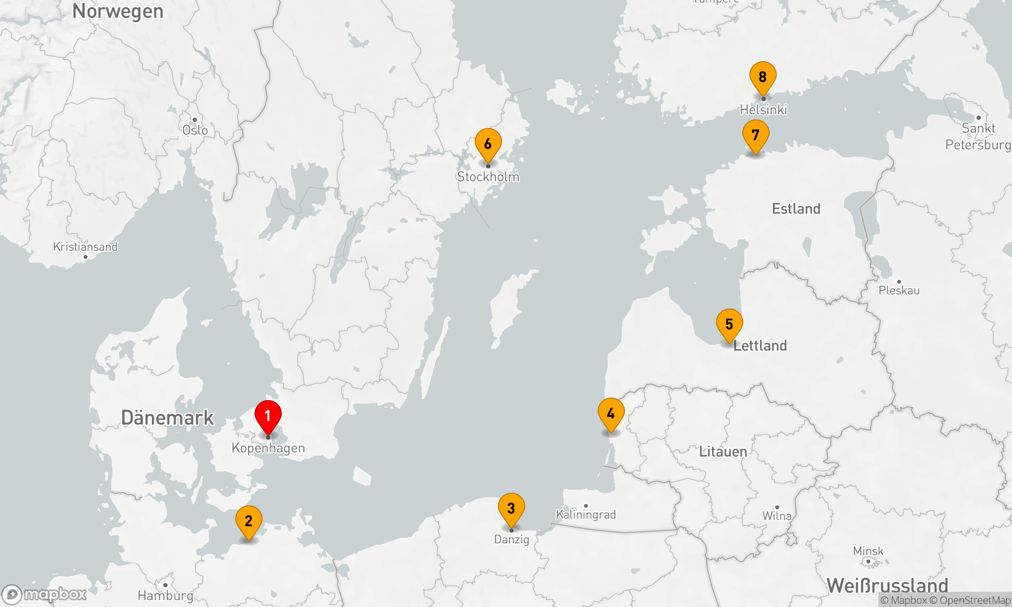Route 7 Nächte - Ostsee-Komfortreise: Metropolen und Küstenjuwelen