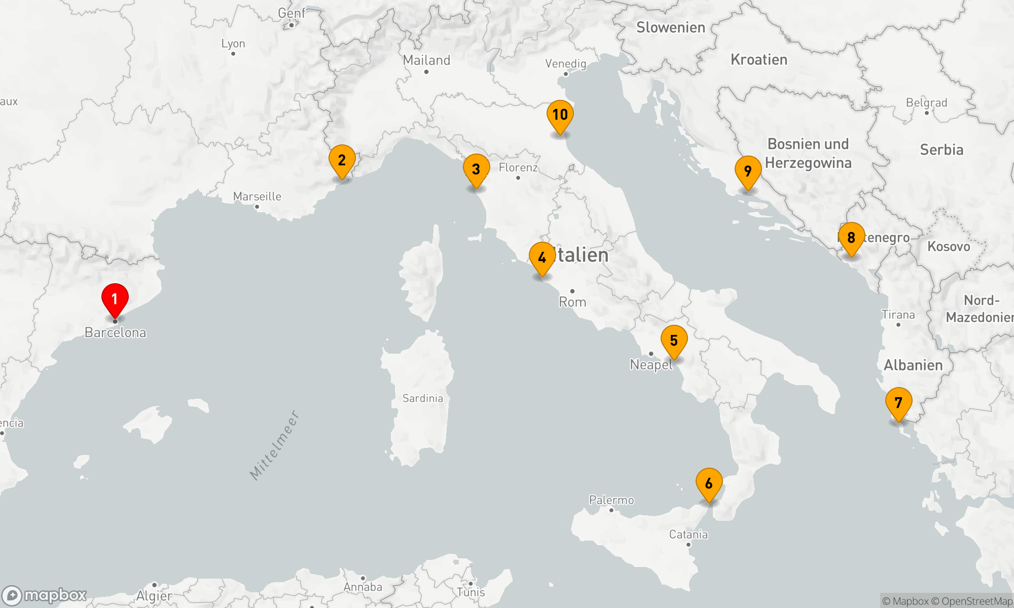 Route 9 Nächte - Mediterrane Entdeckungsreise
