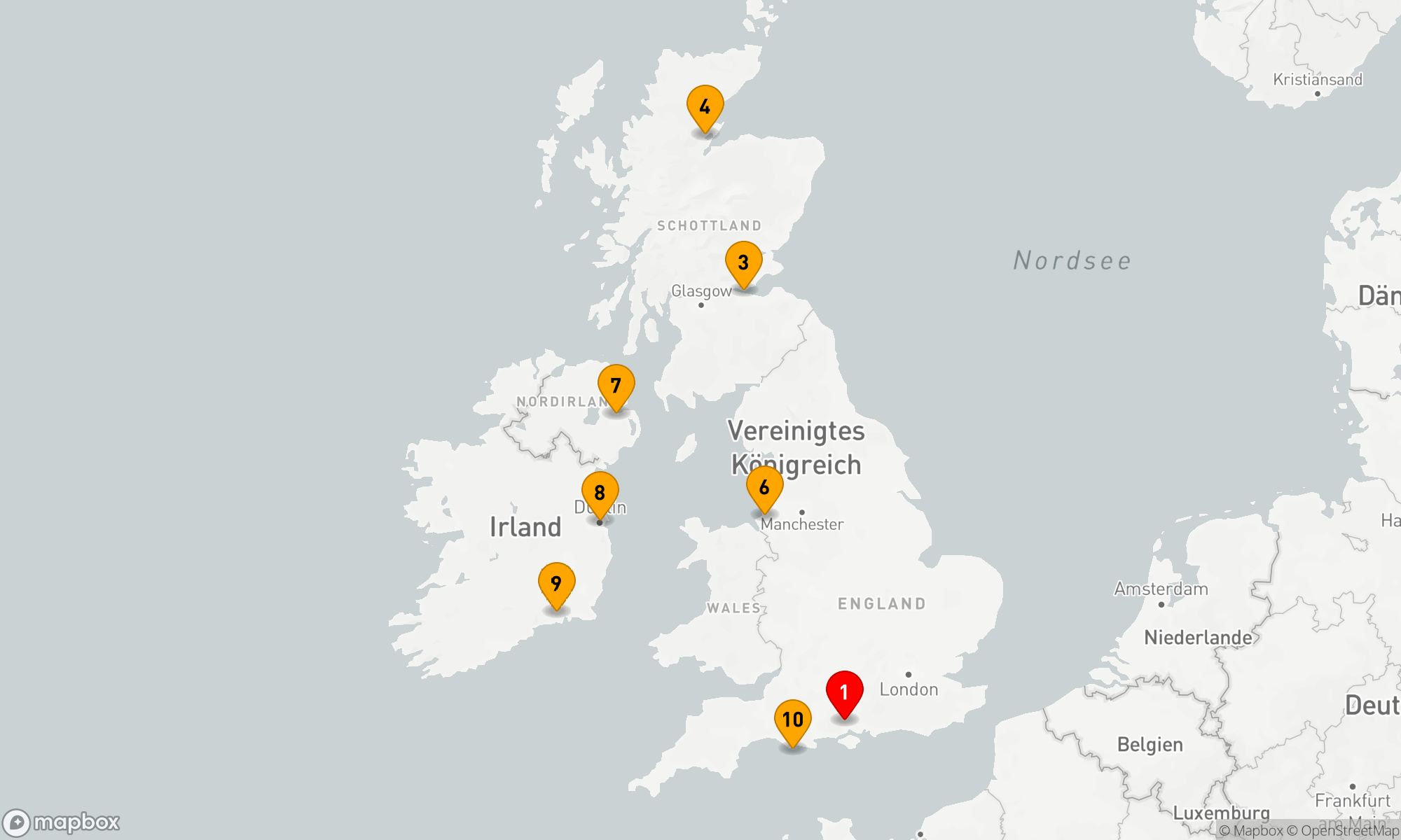 Route 10 Nächte - EUROPA - BRITISCHE INSELN