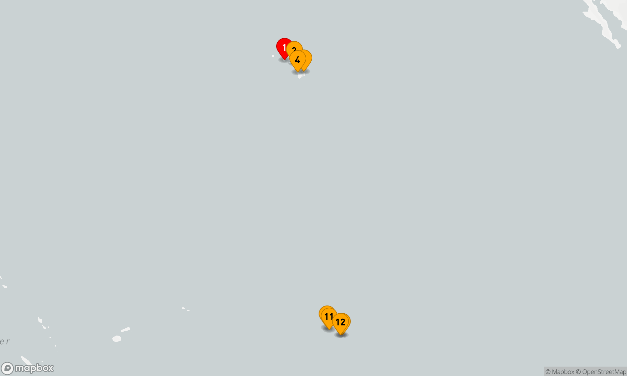 Route 12 Nächte - Ozeanische Paradiesroute