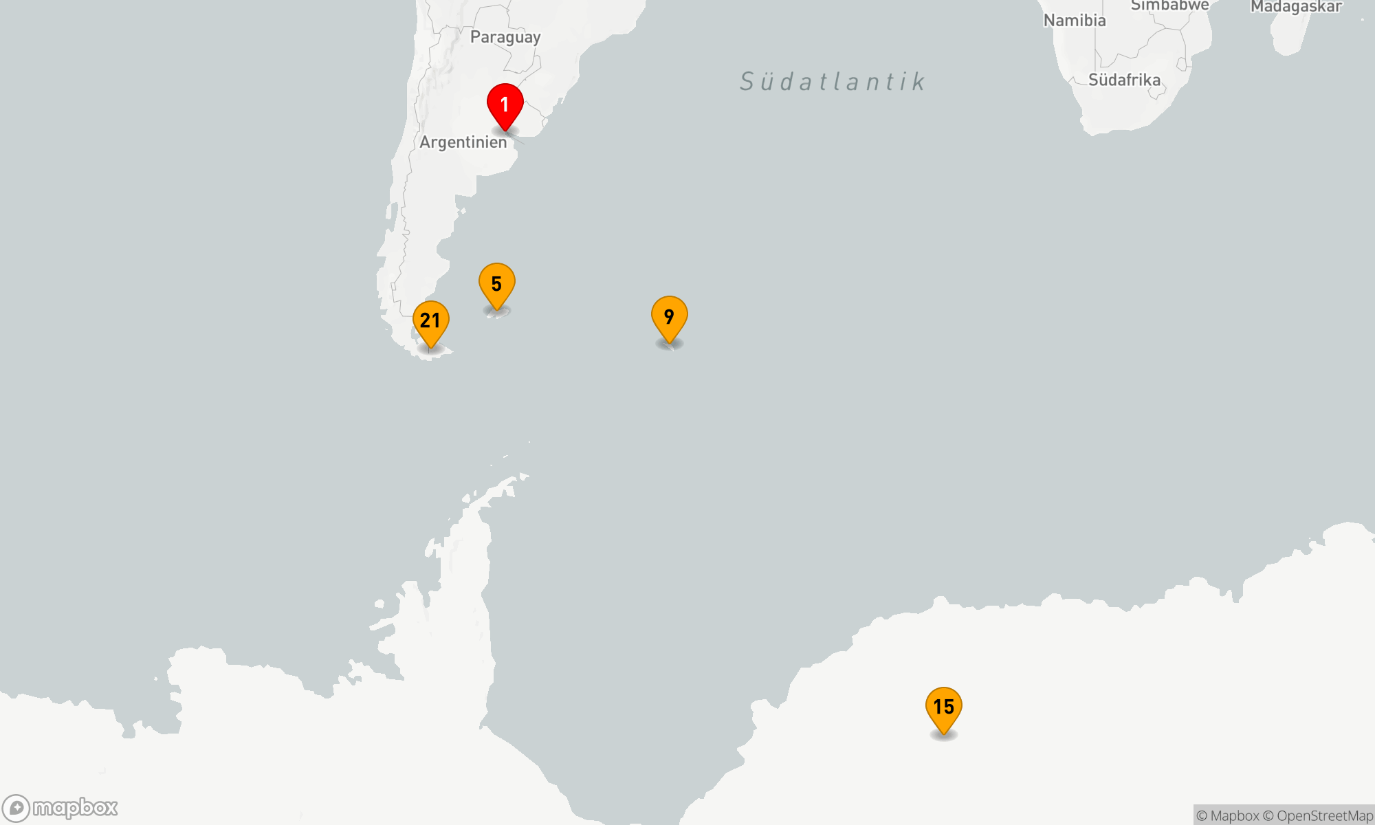 Route 21 Nächte - Antarktis,  Südgeorgien & Falklandinseln