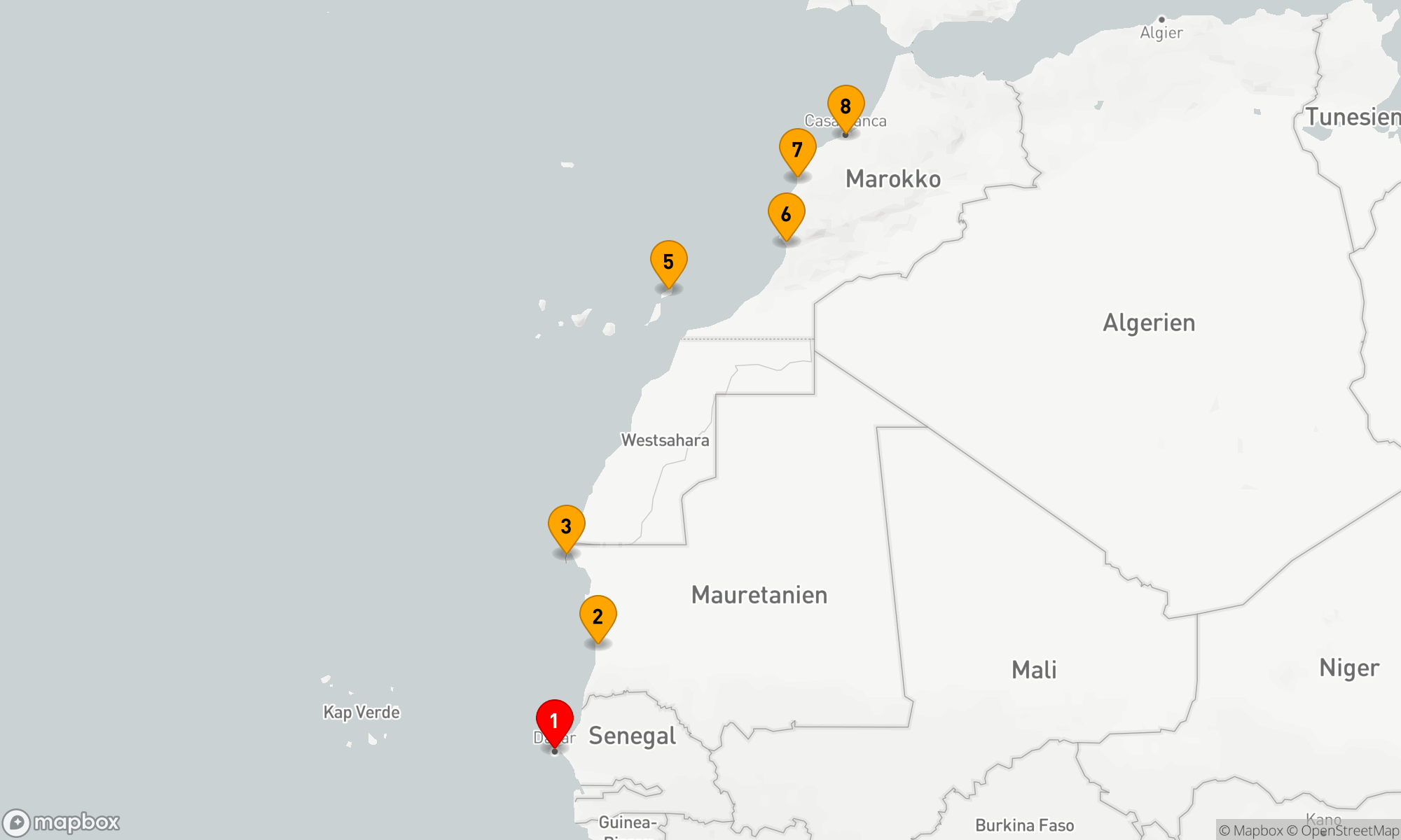 Route 7 Nächte - Von den Ufern Senegals zu den Märkten Marokkos: Kultur und Küste entdecken