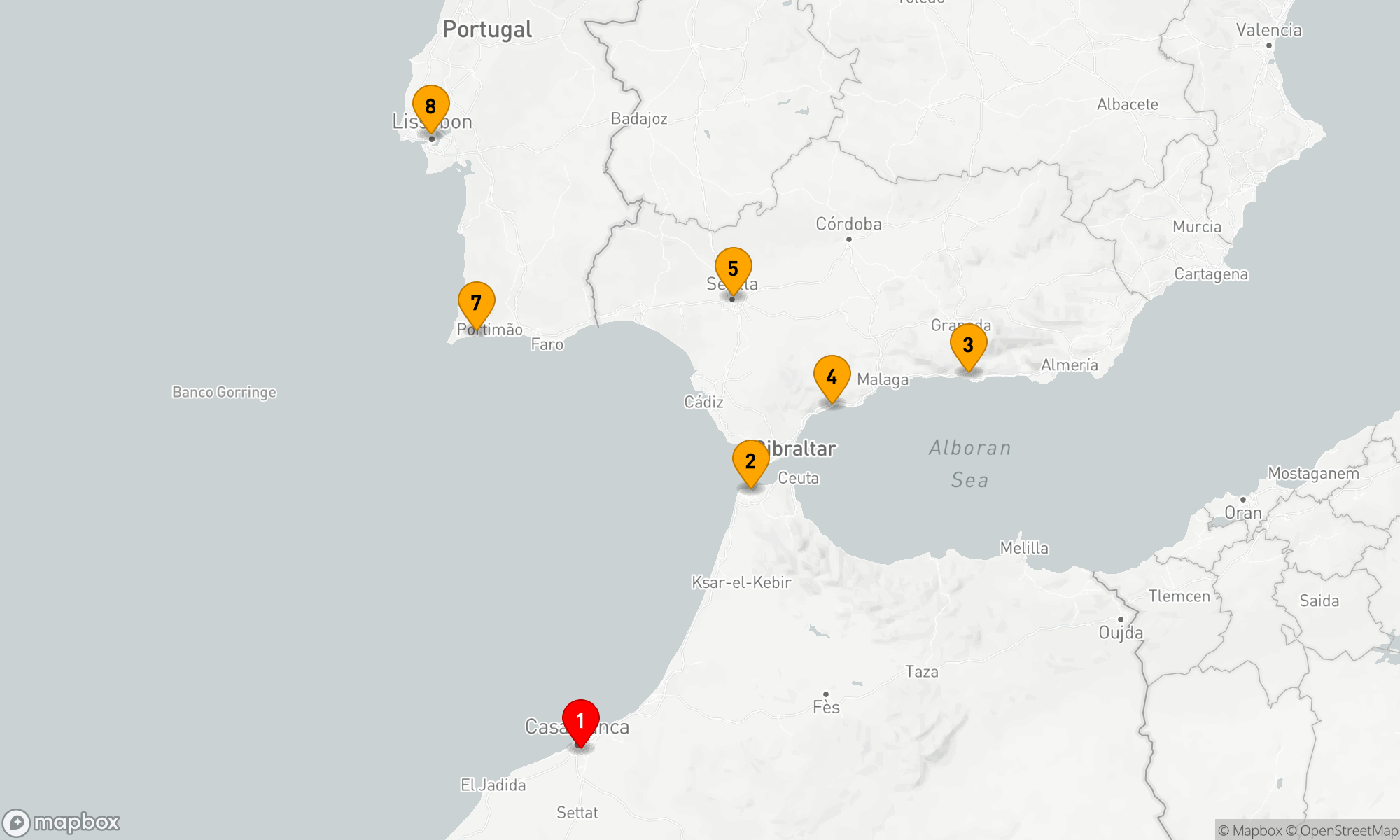 Route 7 Nächte - Andalusische Küstenschätze