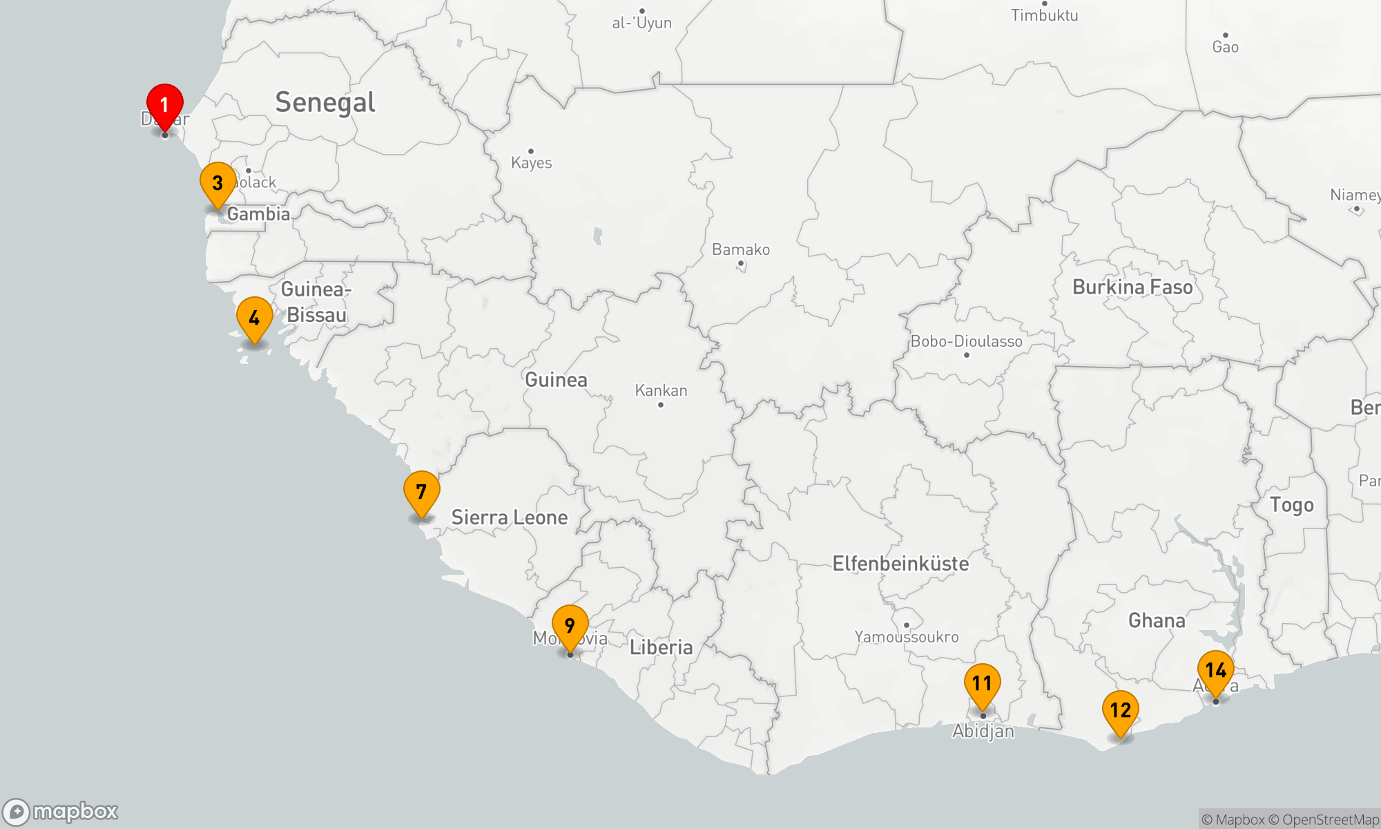 Route 13 Nächte - Westafrikas verborgene Schätze