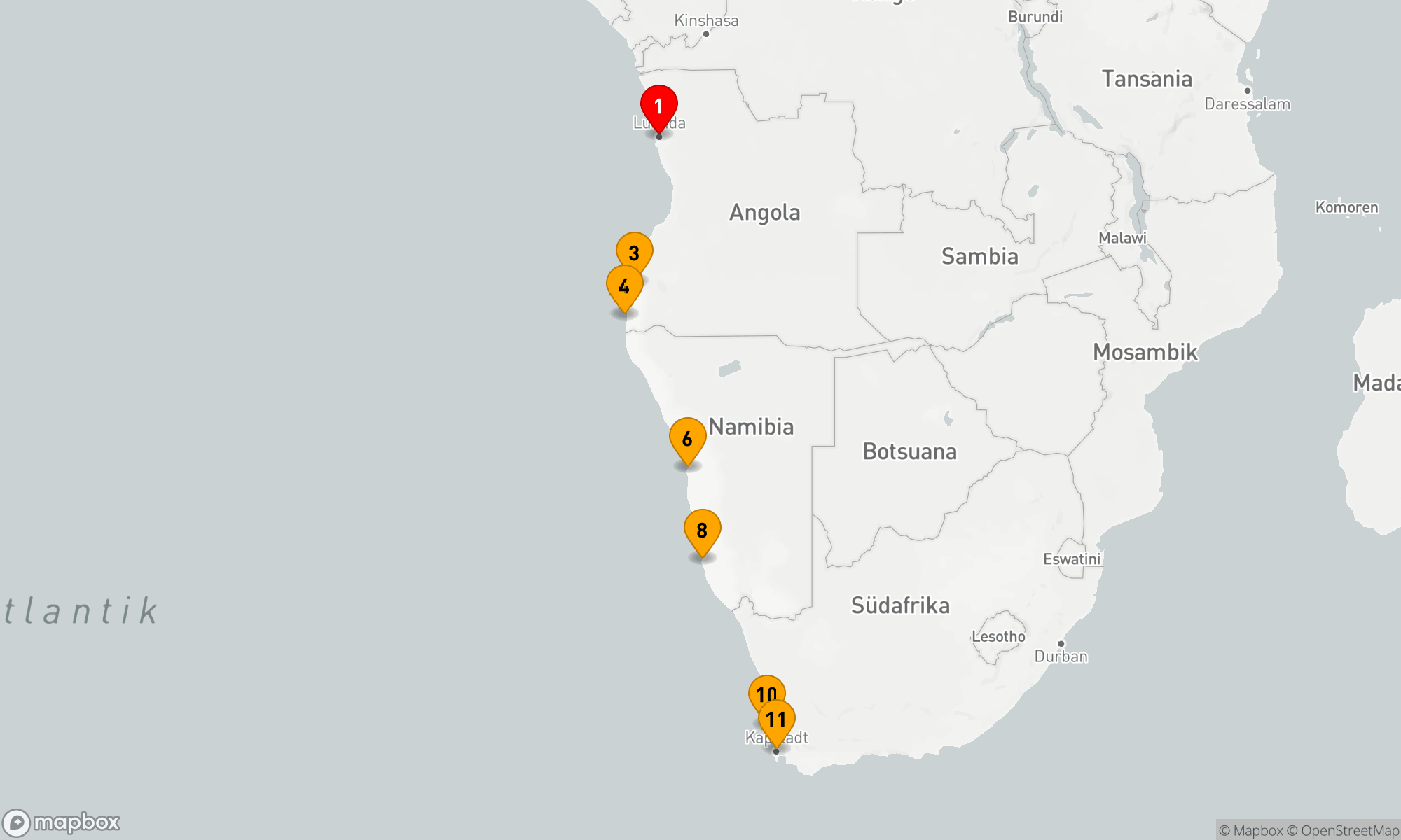 Route 11 Nächte - Entdeckungsfahrt entlang der Westafrika-Küste