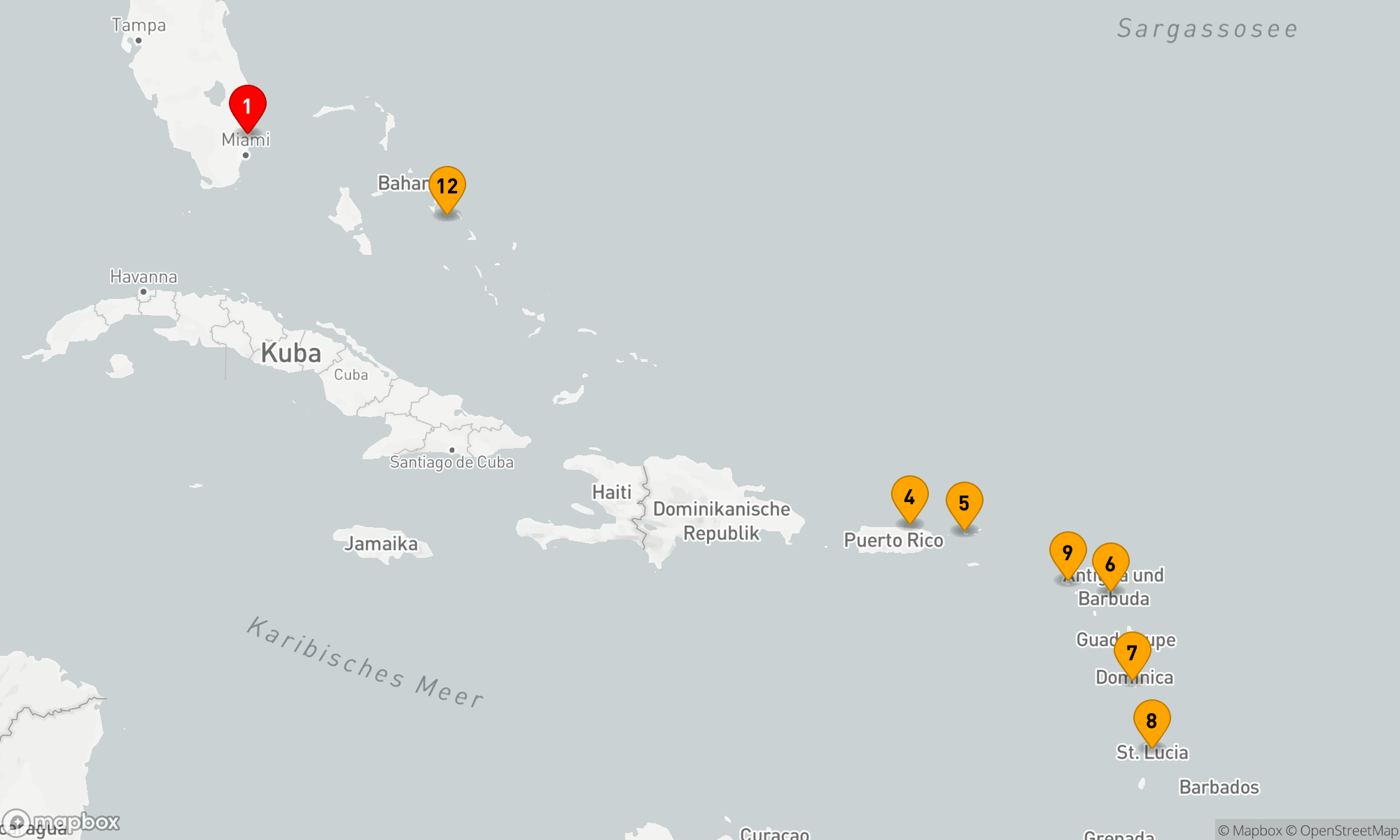 Route 12 Nächte - ÖSTLICHE KARIBIK: U.S. UND BRITISCHE JUNGFERNINSELN
