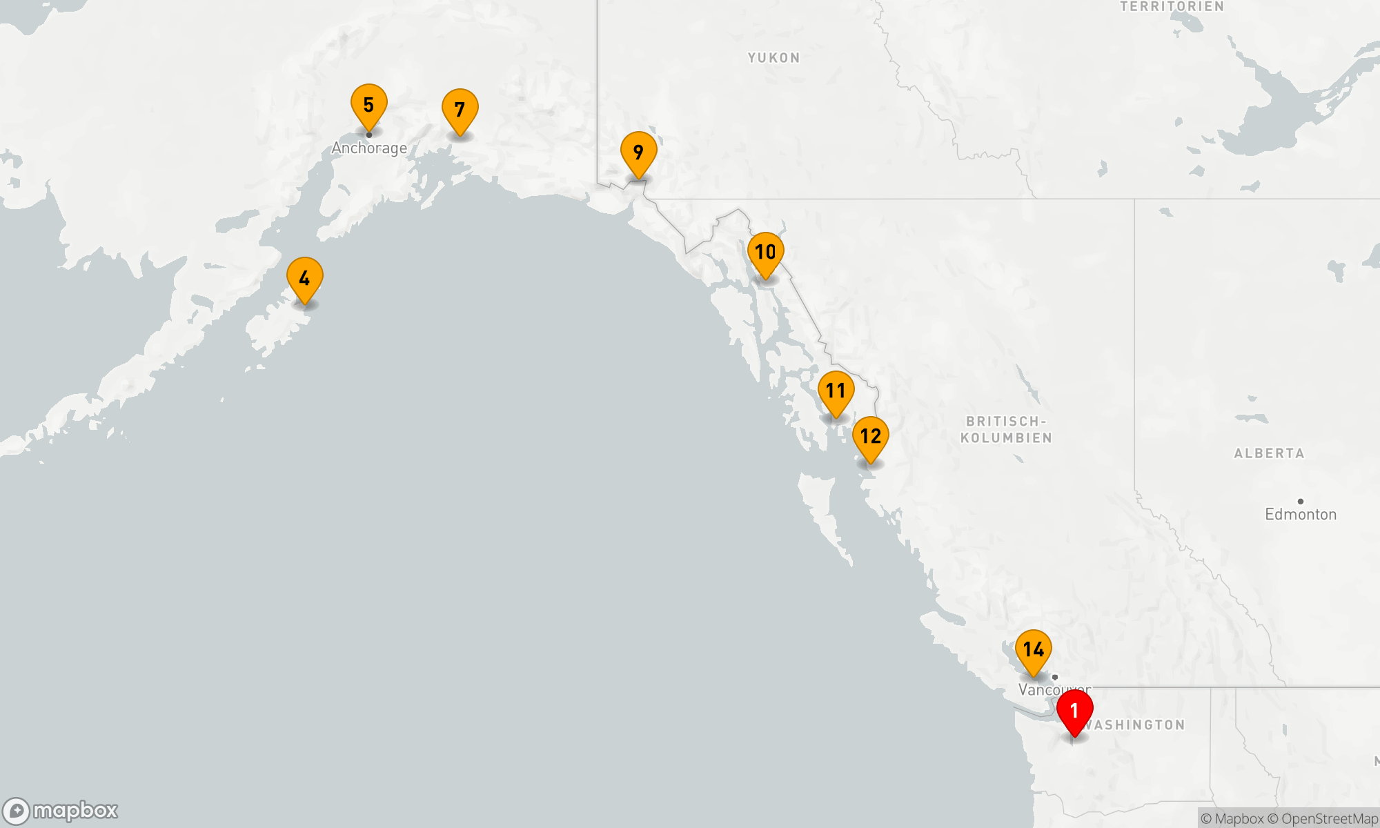 Route 14 Nächte - GROSSER ALASKA-ENTDECKER