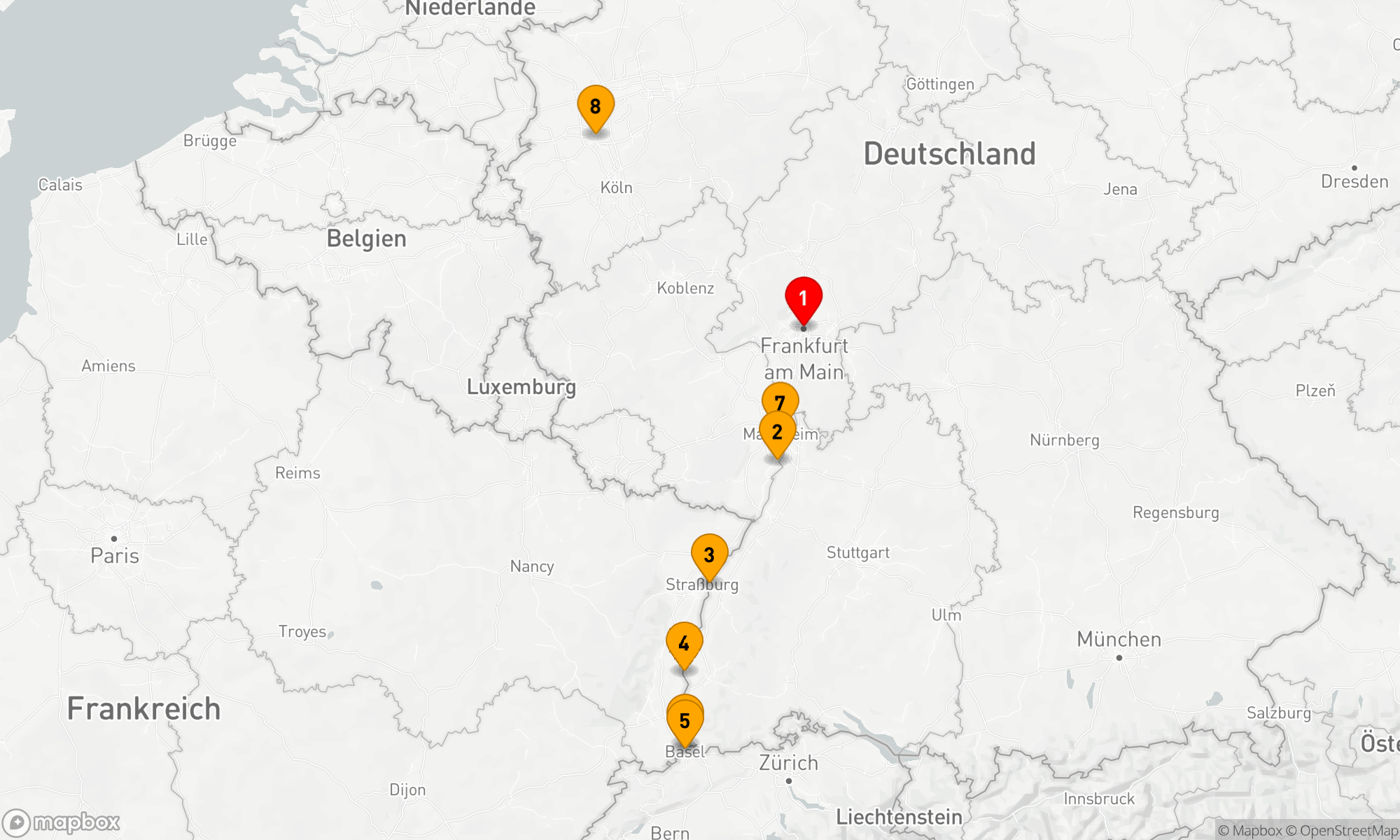 Route 7 Nächte - Rheinland-Romantik: Von Main zu Rhein's Pracht.