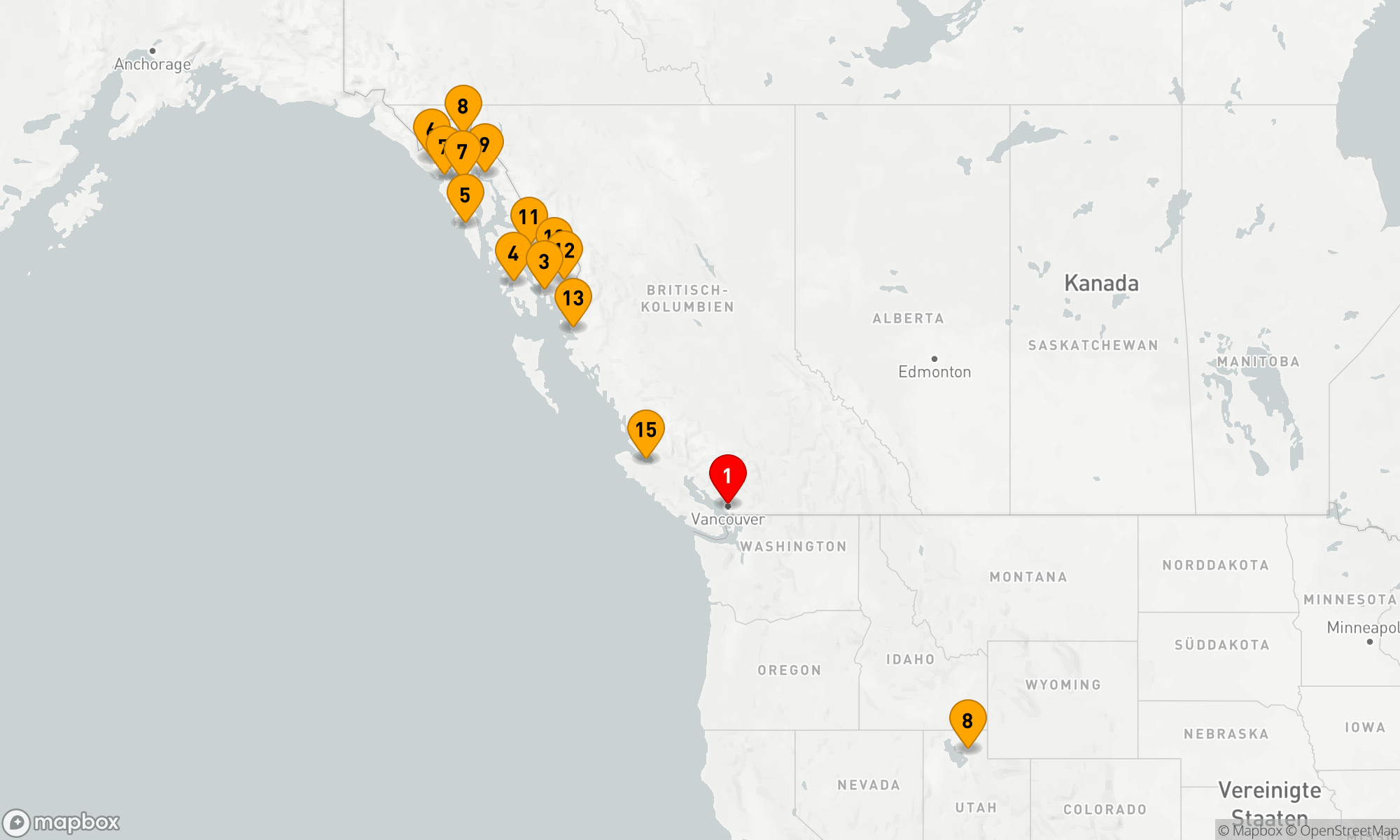 Route 15 Nächte - ALASKAS FJORDE,  KANADISCHE INNENPASSAGE & GLACIER BAY