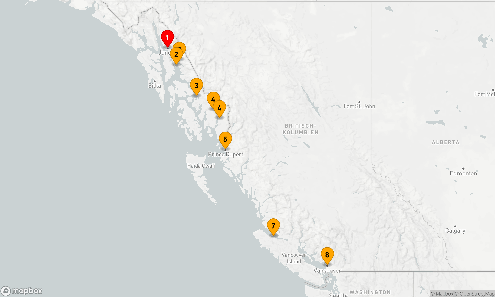 Route 7 Nächte - ALASKA FJORDE & KANADISCHE INNENPASSAGE