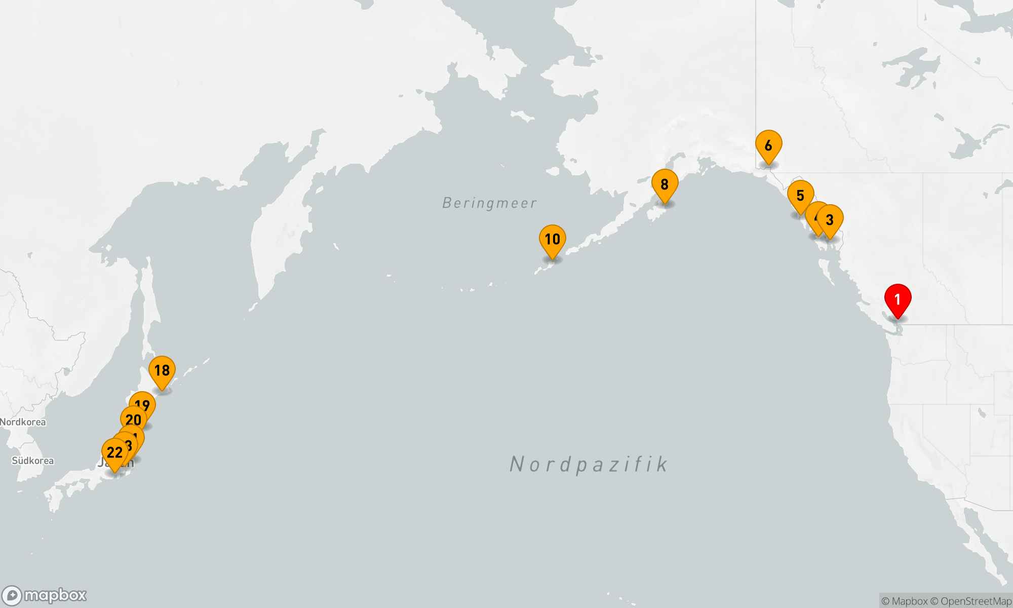 Route 22 Nächte - PAZIFIK-PASSAGE & JUWELEN VON JAPAN