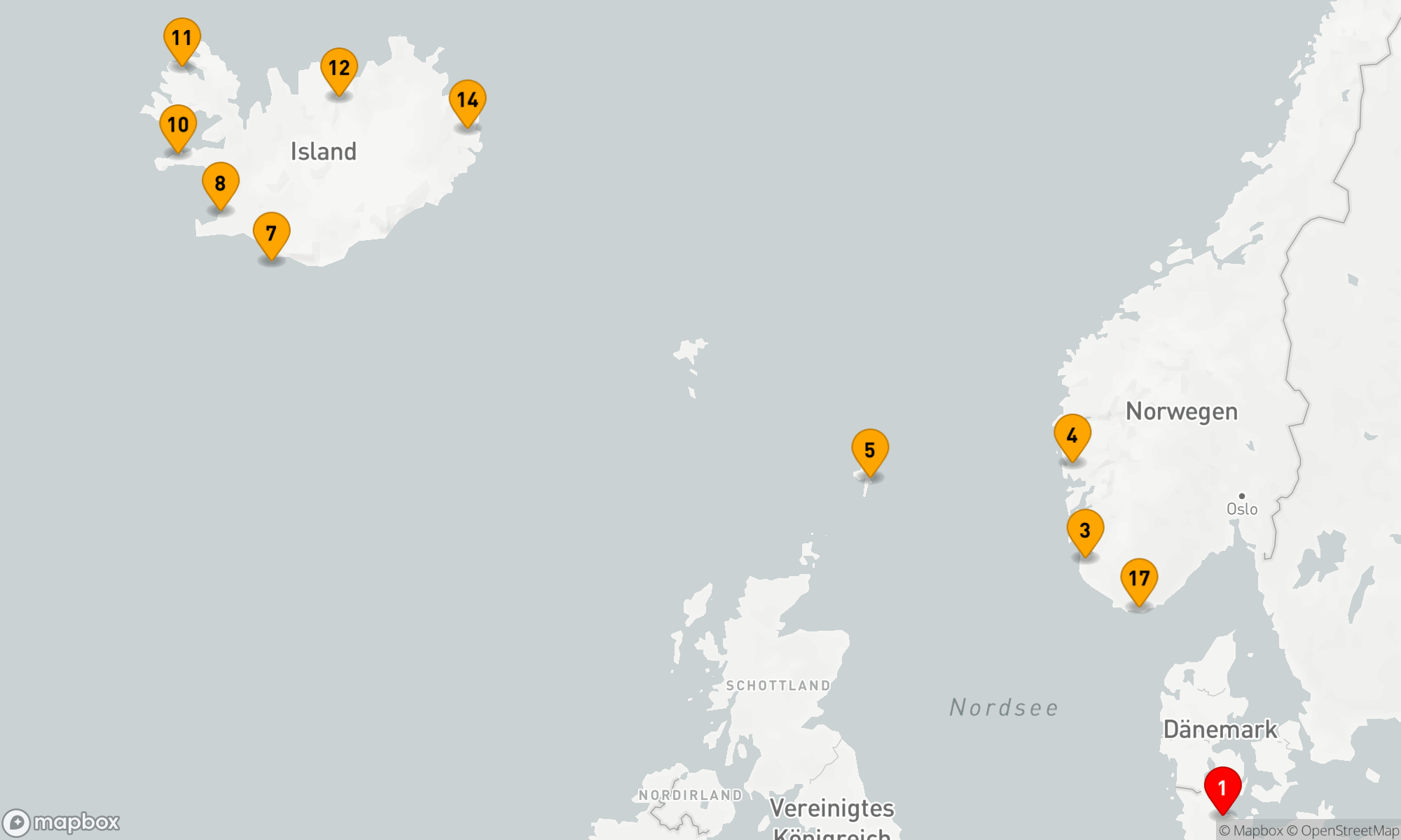 Route 18 Nächte - Höhepunkte Islands und Norwegens