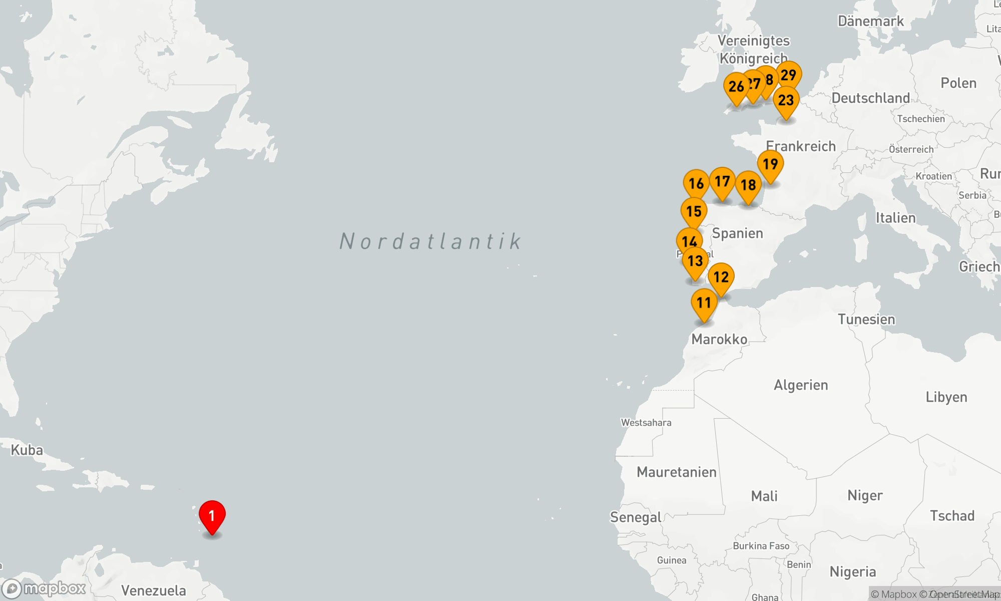 Route 28 Nächte - ATLANTISCHE PASSAGE & IBERISCHE HALBINSEL